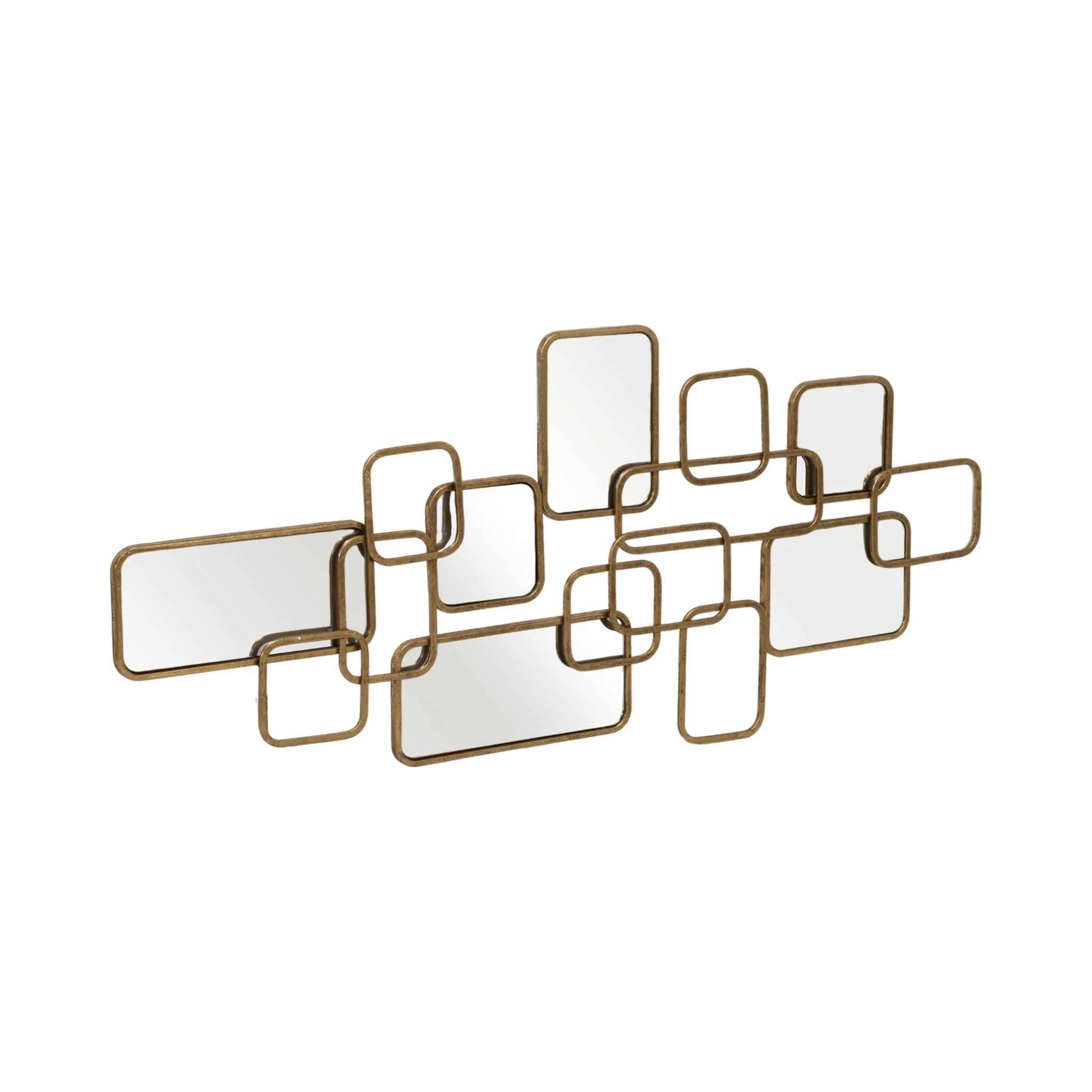 Metal, 46x20 Wall Accent W/ Mirrors, Gold Wb - Image 2