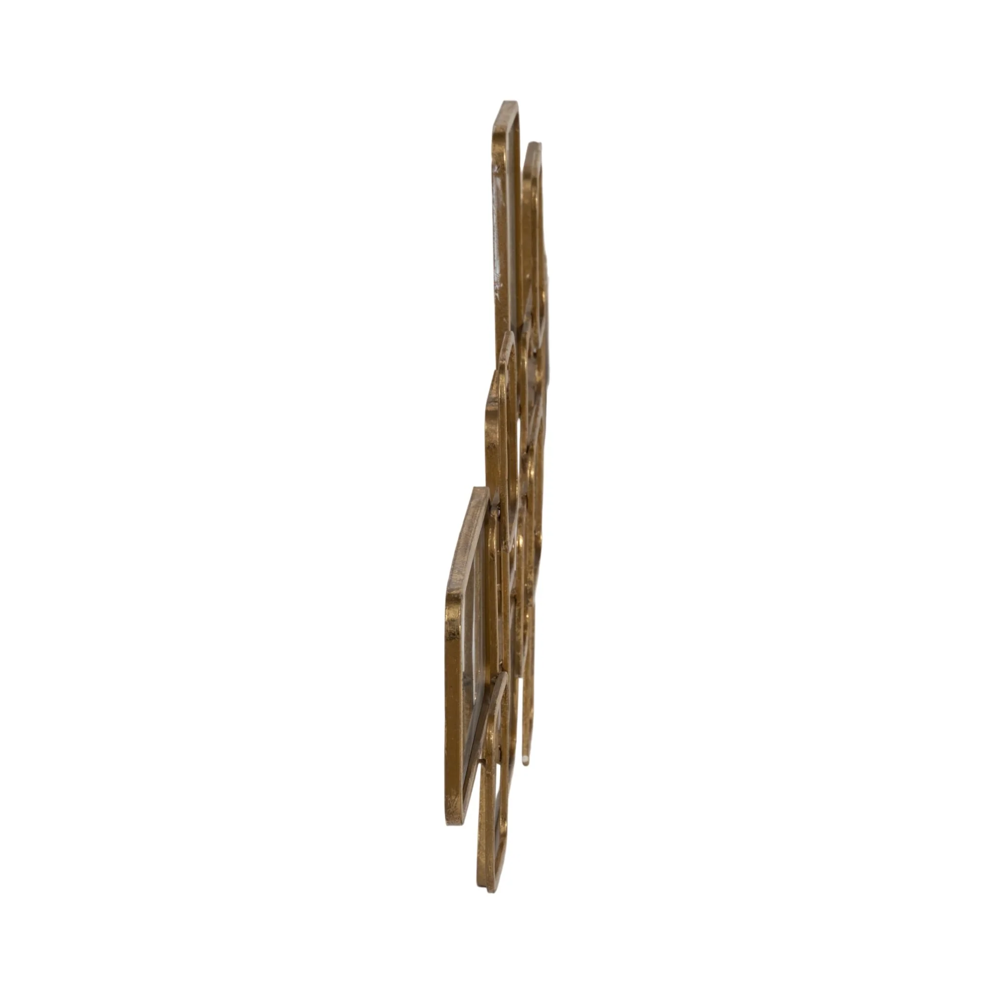Metal, 46x20 Wall Accent W/ Mirrors, Gold Wb - Image 3