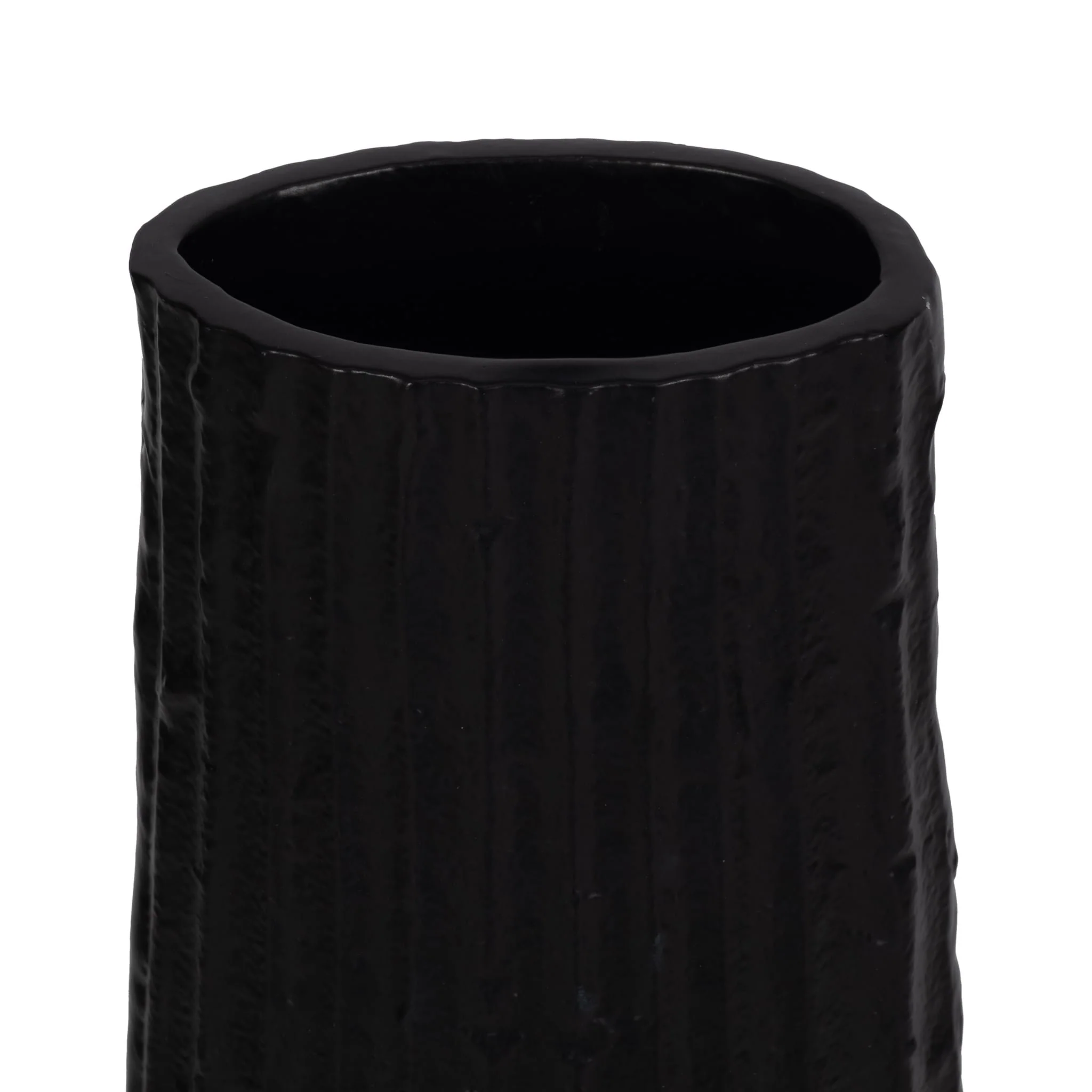 Metal, 48" Ribbed Floor Vase, Black - Image 7