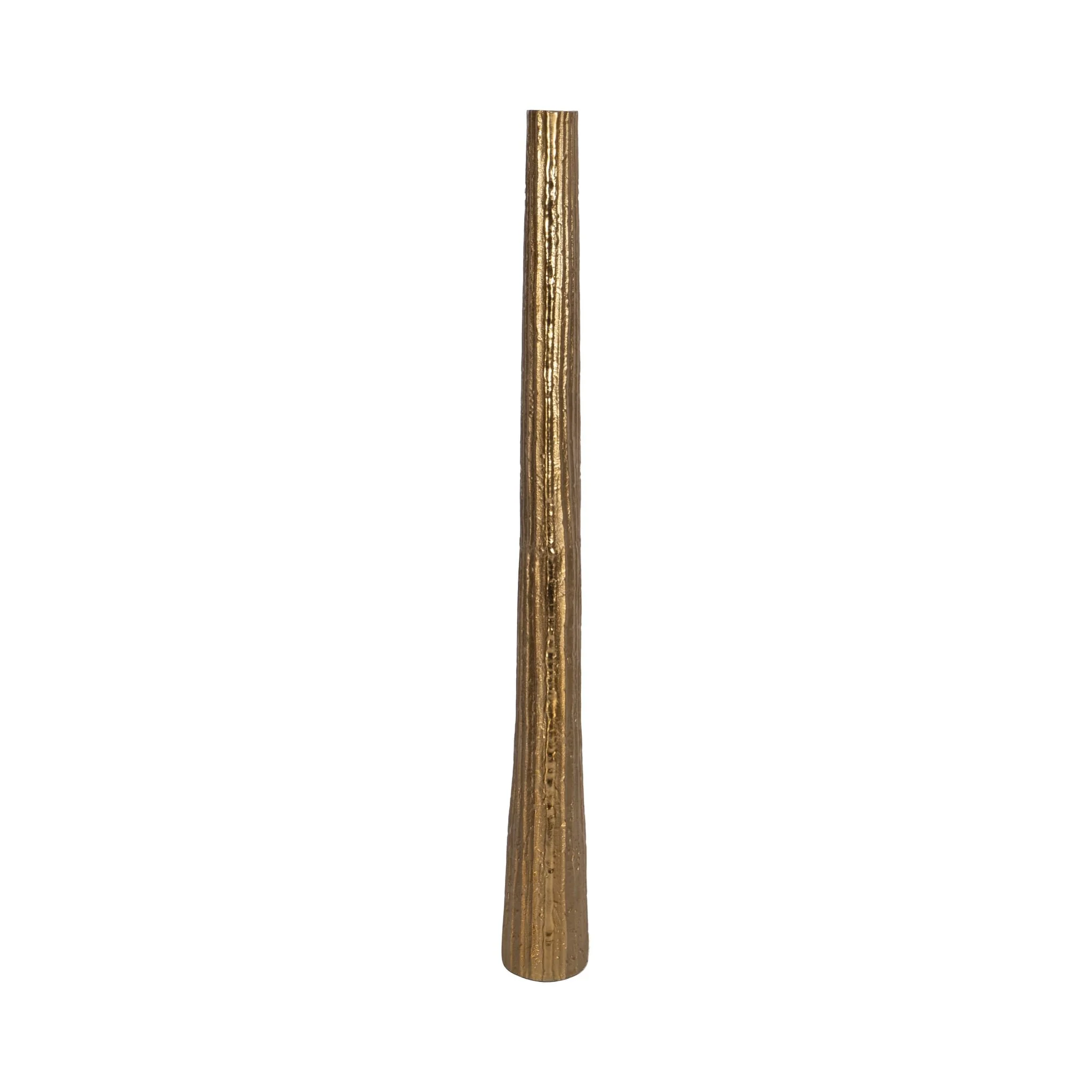 Metal, 48" Ribbed Floor Vase, Gold - Image 4