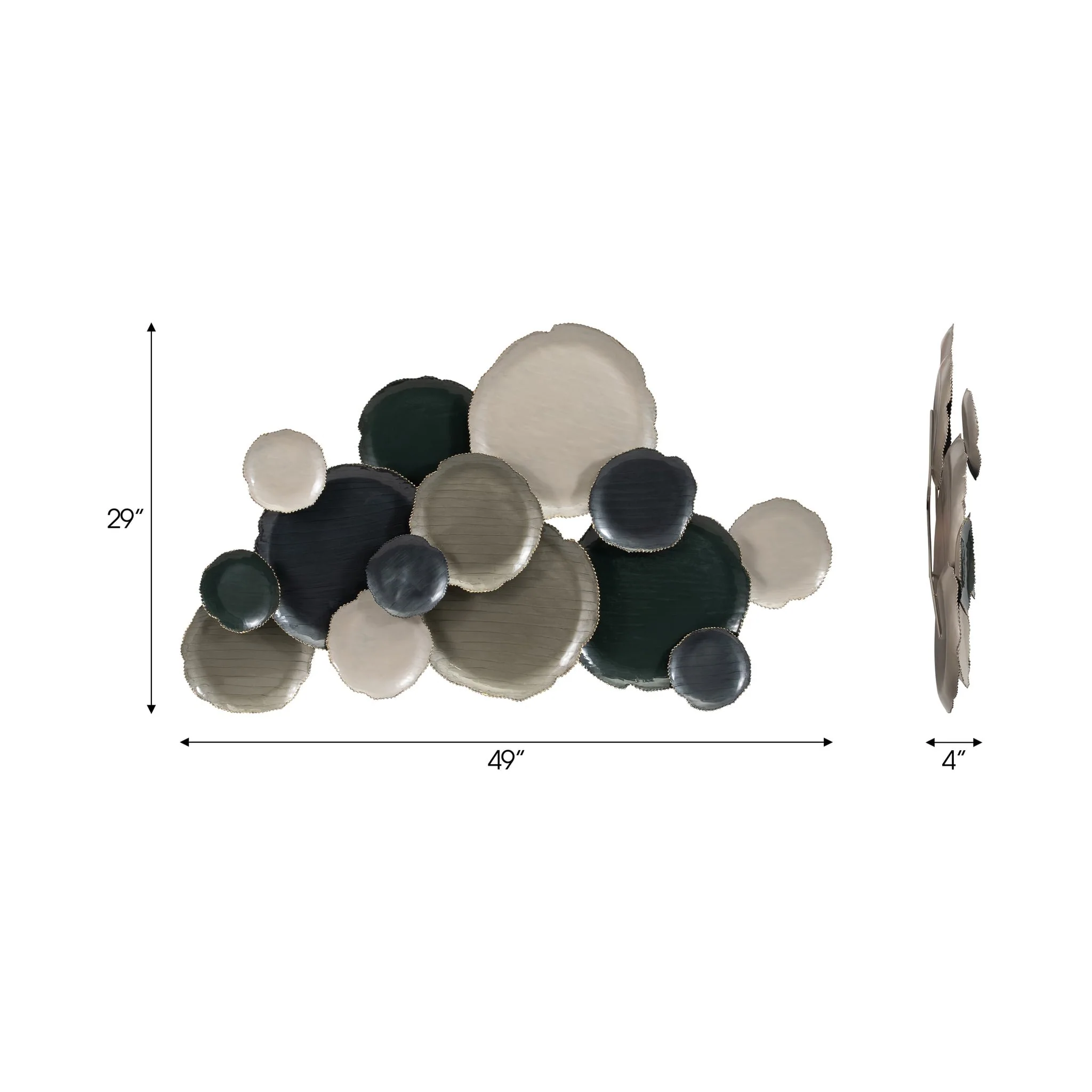 Metal, 49" Lily Pads Wall Deco, Multi - Image 6