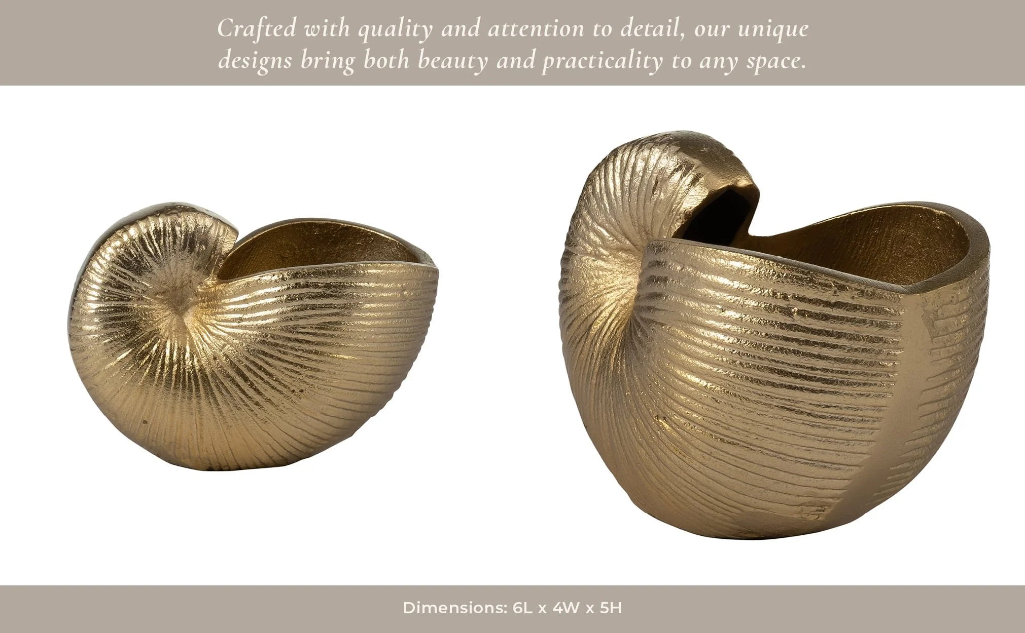 Metal,4"h,hollow Shell Vase,champagne - Image 10