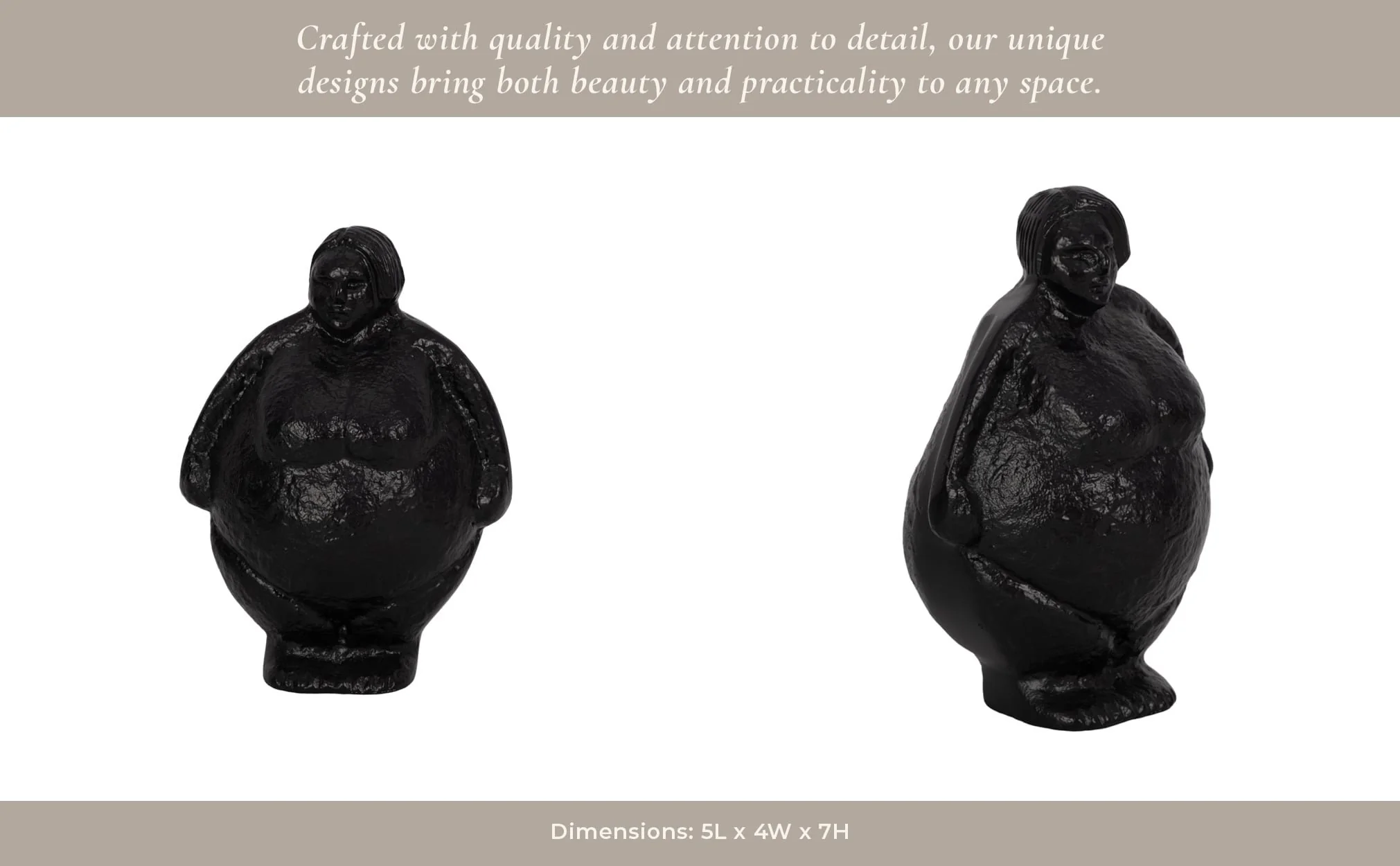 Metal, 5" Full Figured Woman, Black - Image 11