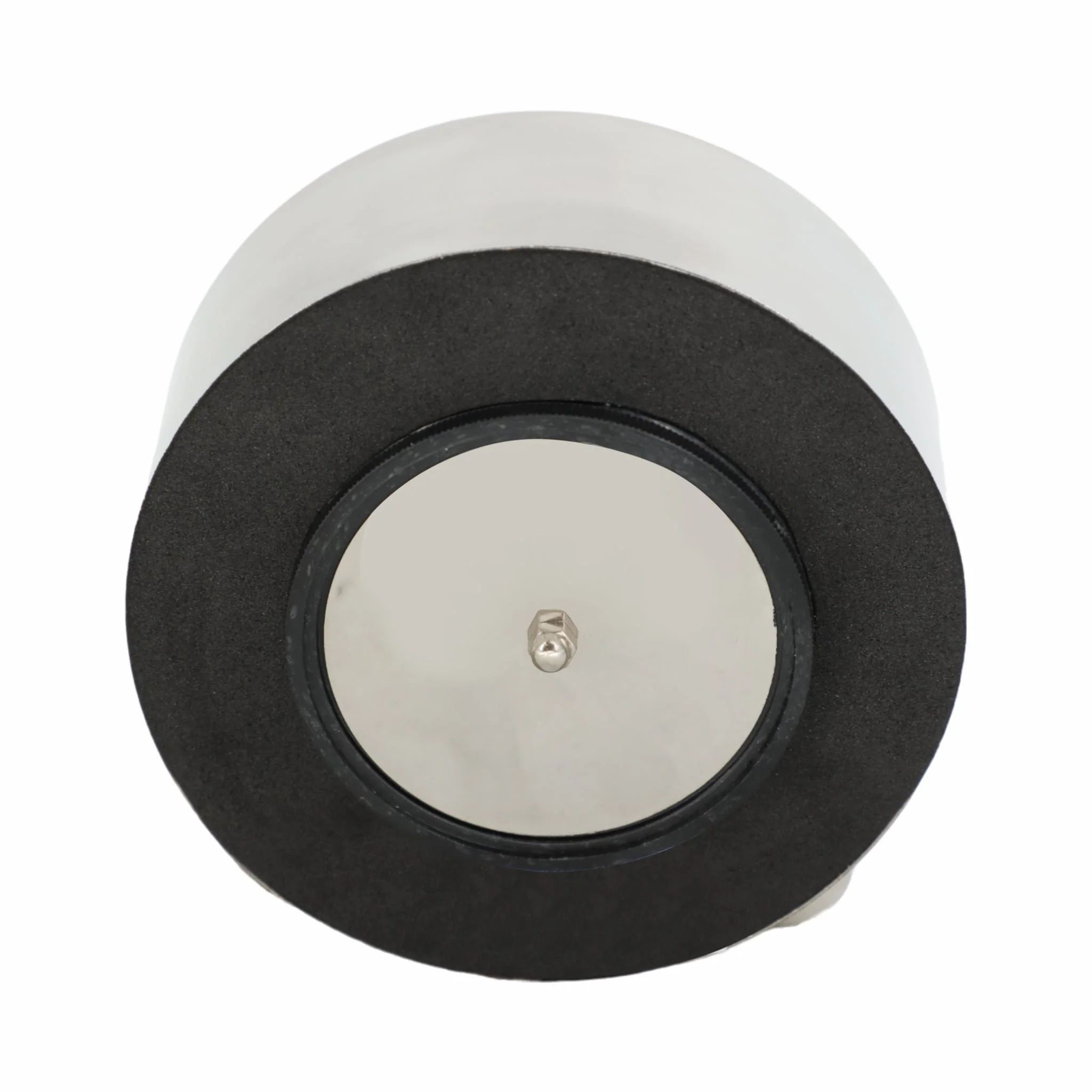 Metal, 5" Round Wood Face Table Clock, Silver - Image 5