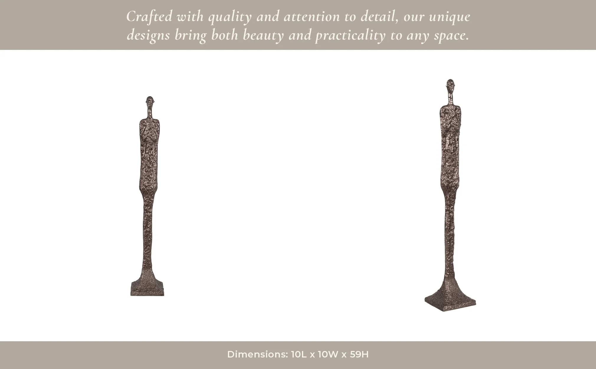 Metal, 59" Tribal Floor Sculpture, Bronze - Image 10