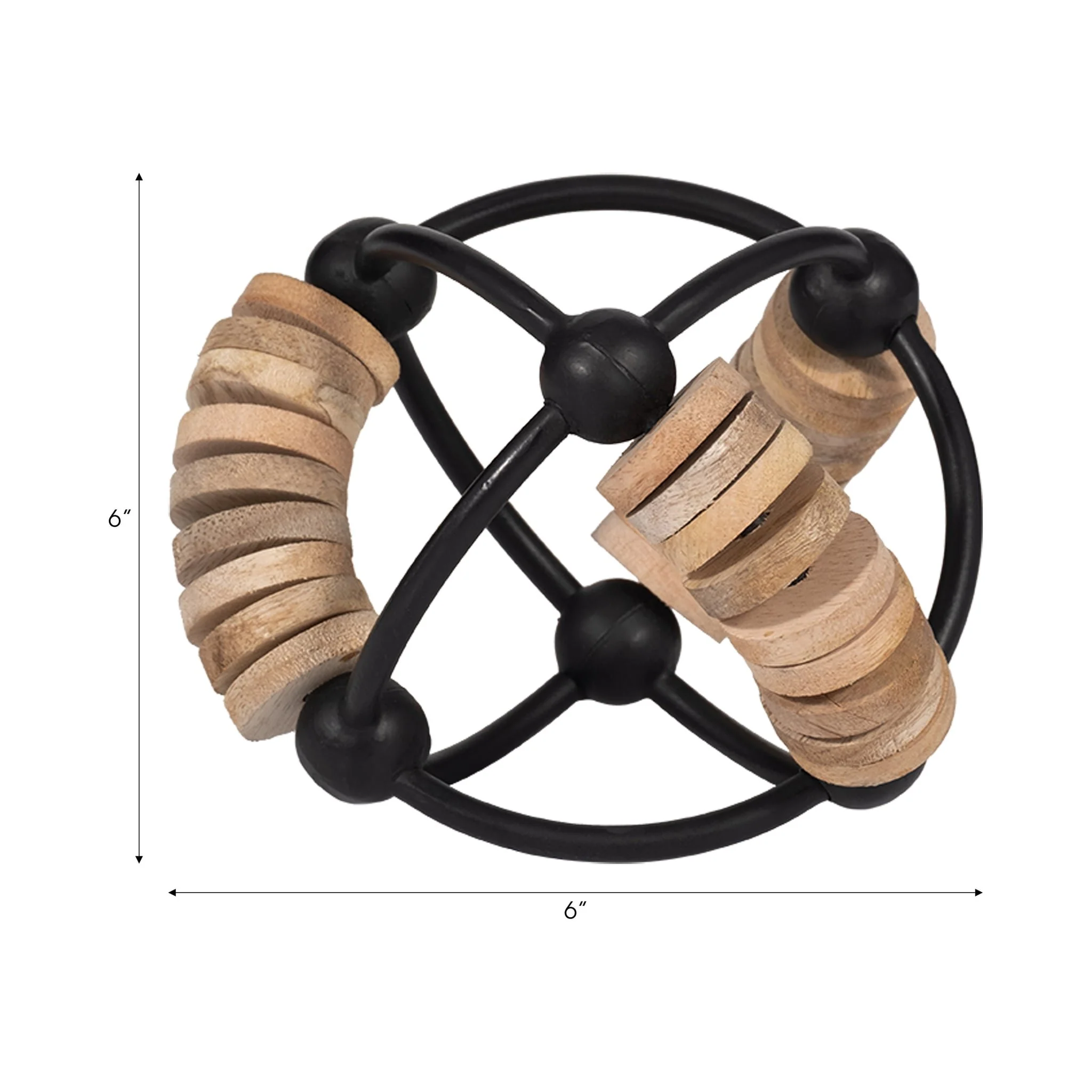Metal, 6" Abacus Orb, Natural/black - Image 2