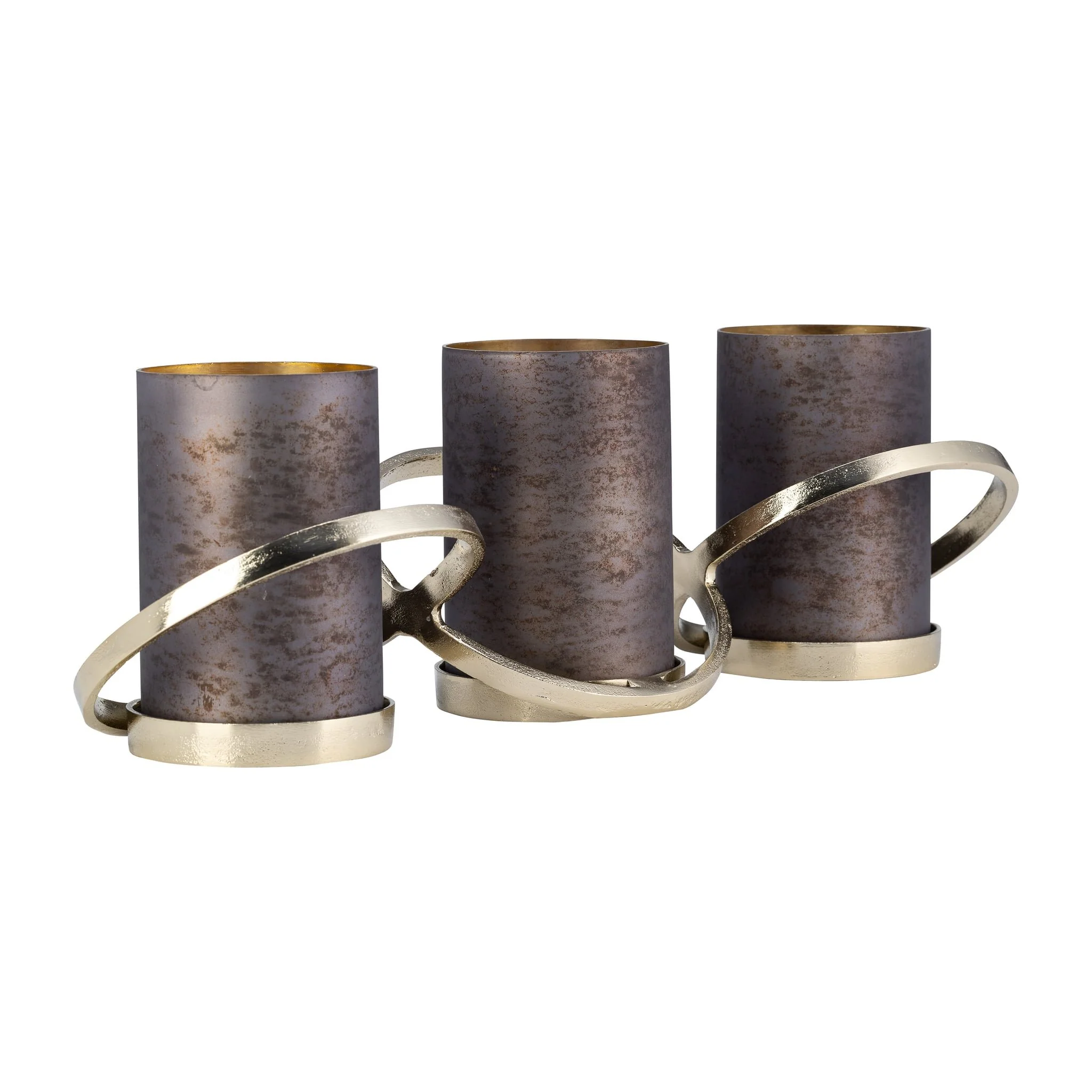 Metal,6",abstract Ring Candle Holder,gold - Image 2