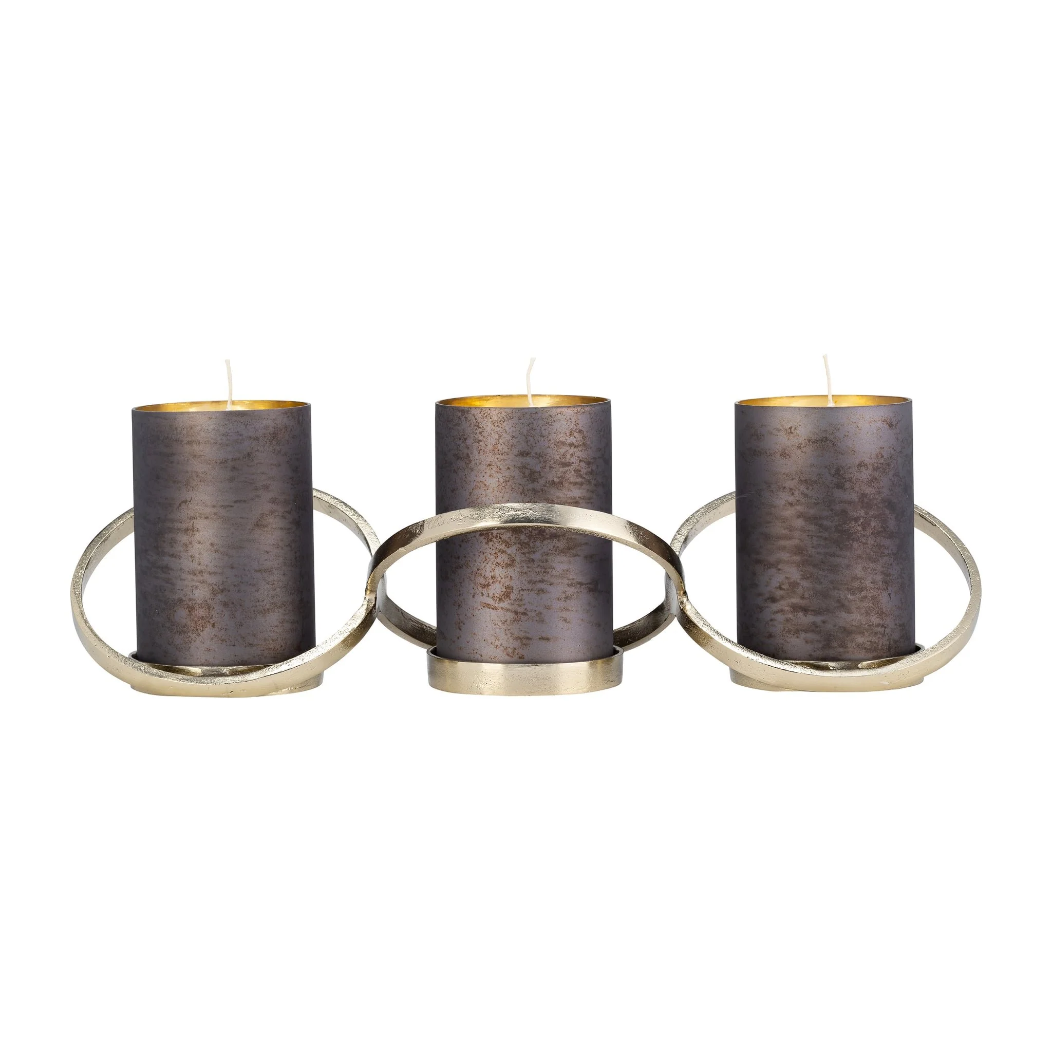 Metal,6",abstract Ring Candle Holder,gold - Image 5