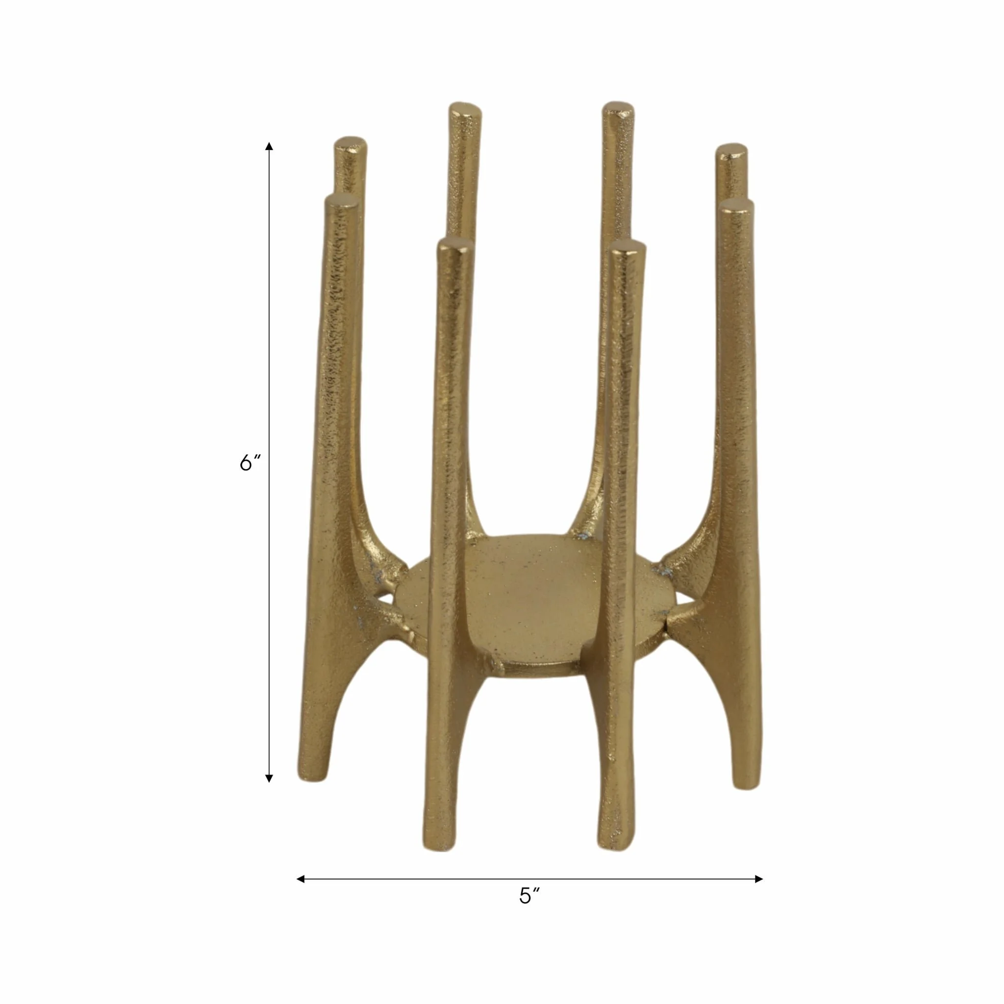 Metal, 6" Candleholder With Spike Legs, Gold - Image 8