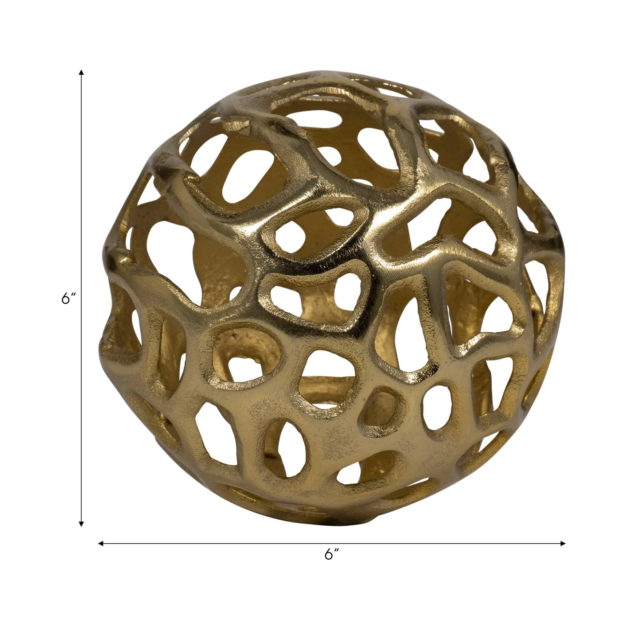 Metal, 6" Cut-out Orb, Gold - Image 8