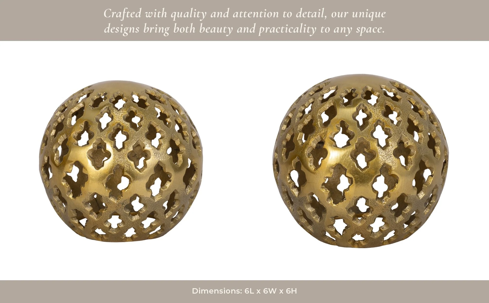 Metal, 6" Cut-out Orb, Gold - Image 13