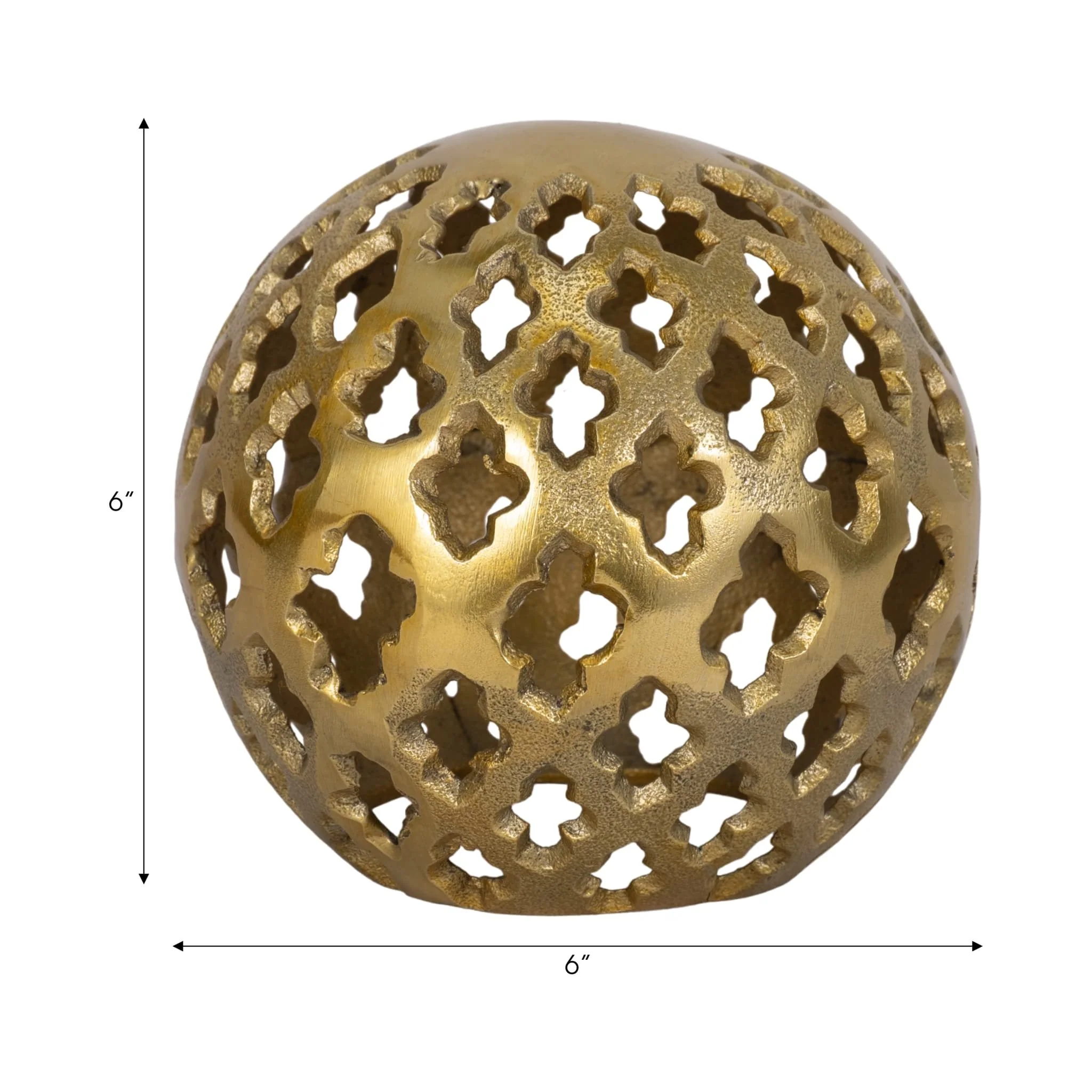 Metal, 6" Cut-out Orb, Gold - Image 6