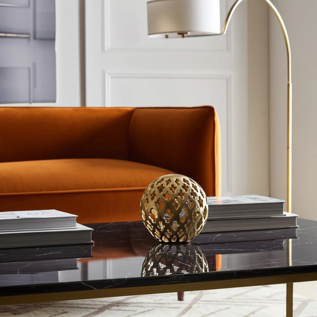 Metal, 6" Cut-out Orb, Gold - Image 9