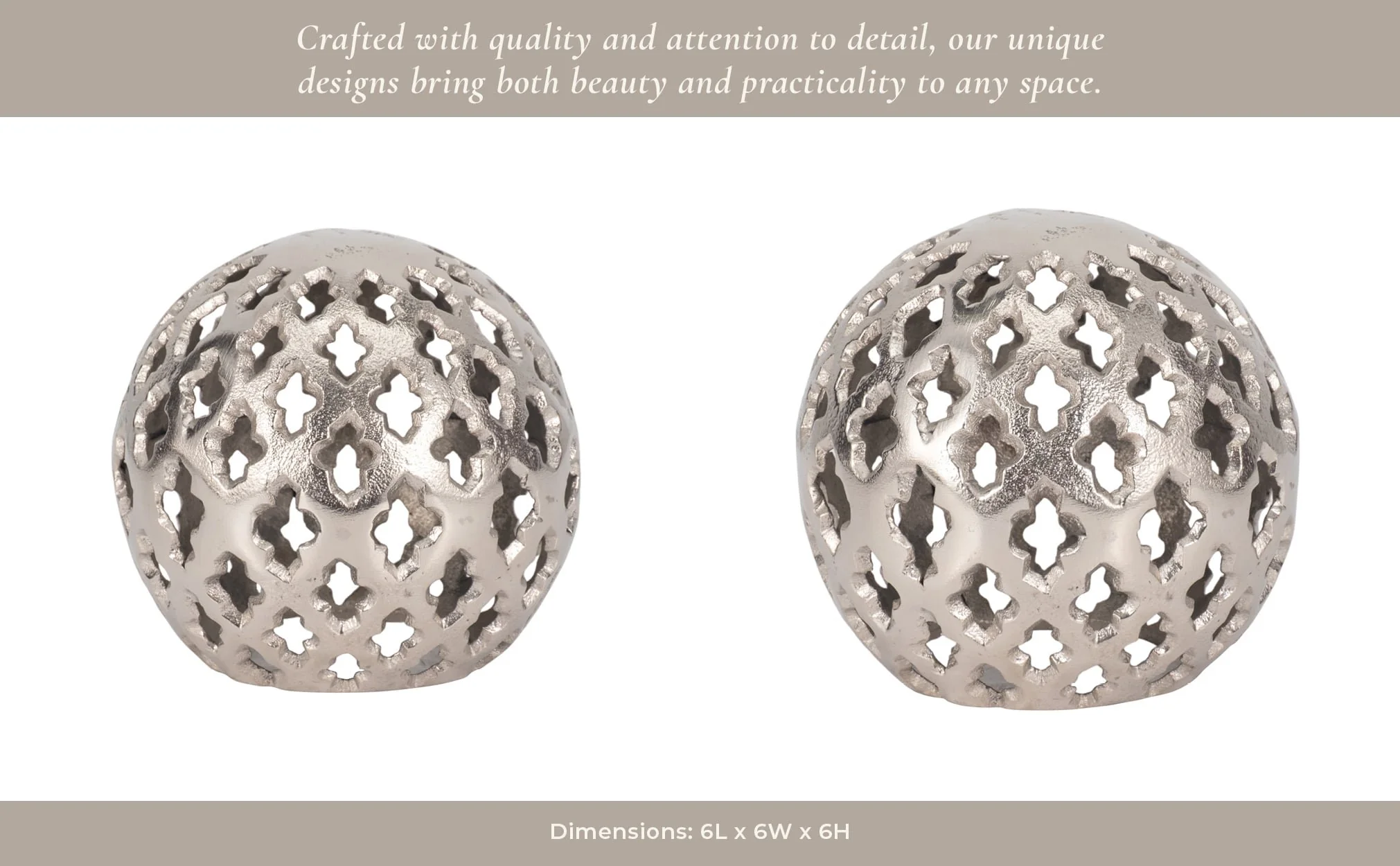Metal, 6" Cut-out Orb, Silver - Image 13
