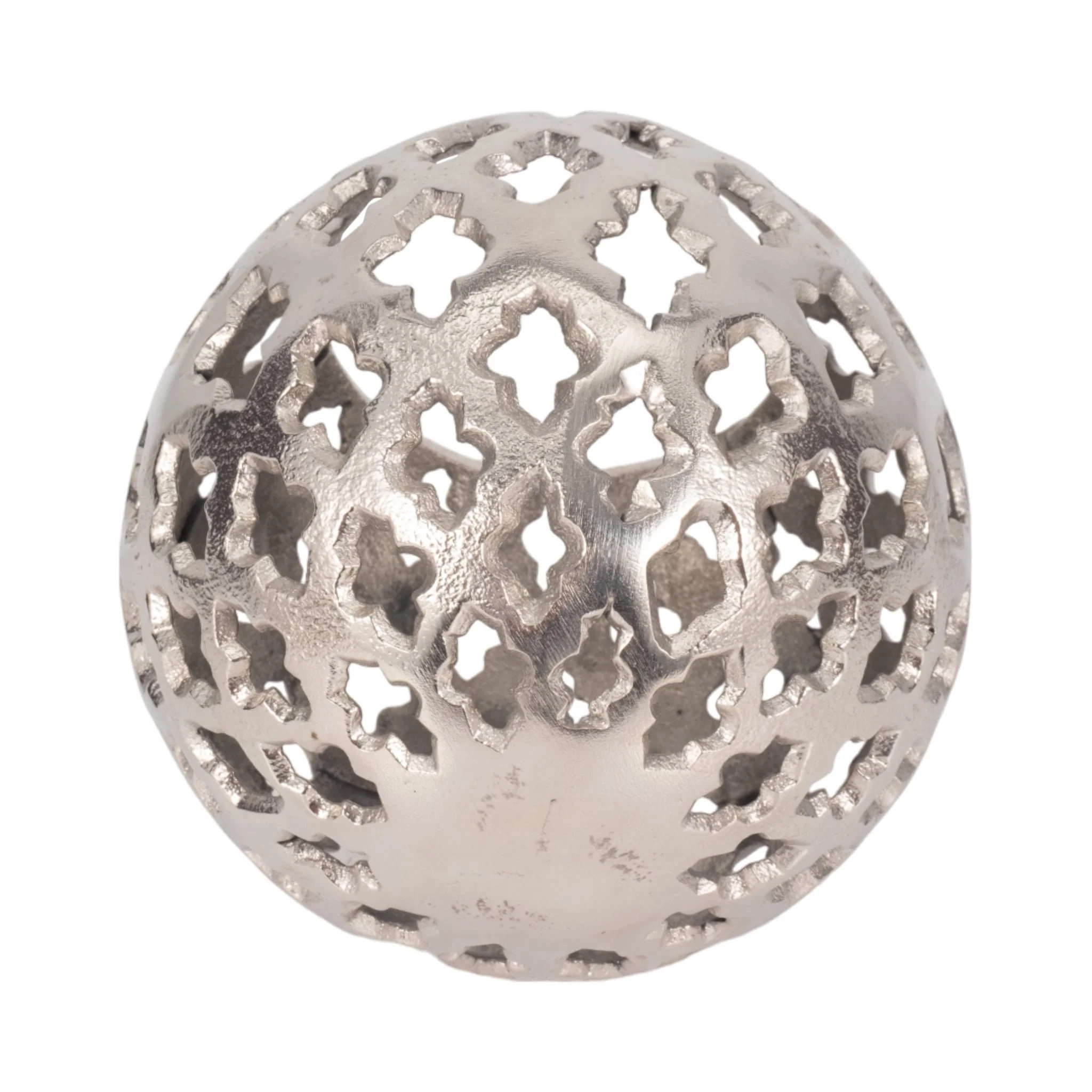 Metal, 6" Cut-out Orb, Silver - Image 4