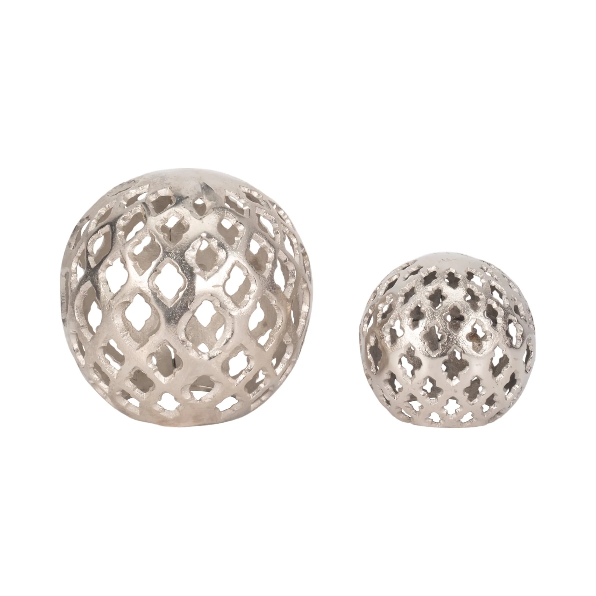 Metal, 6" Cut-out Orb, Silver - Image 6