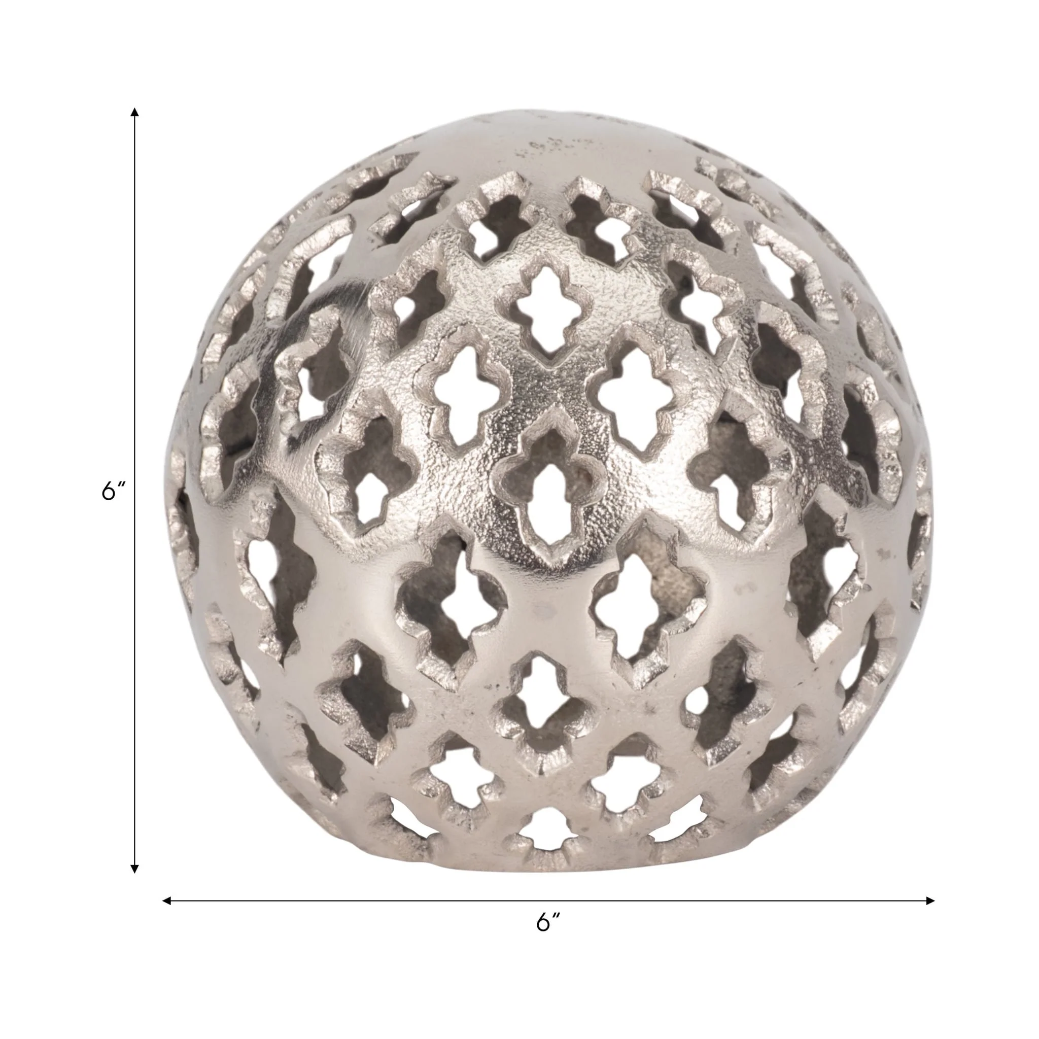 Metal, 6" Cut-out Orb, Silver - Image 7