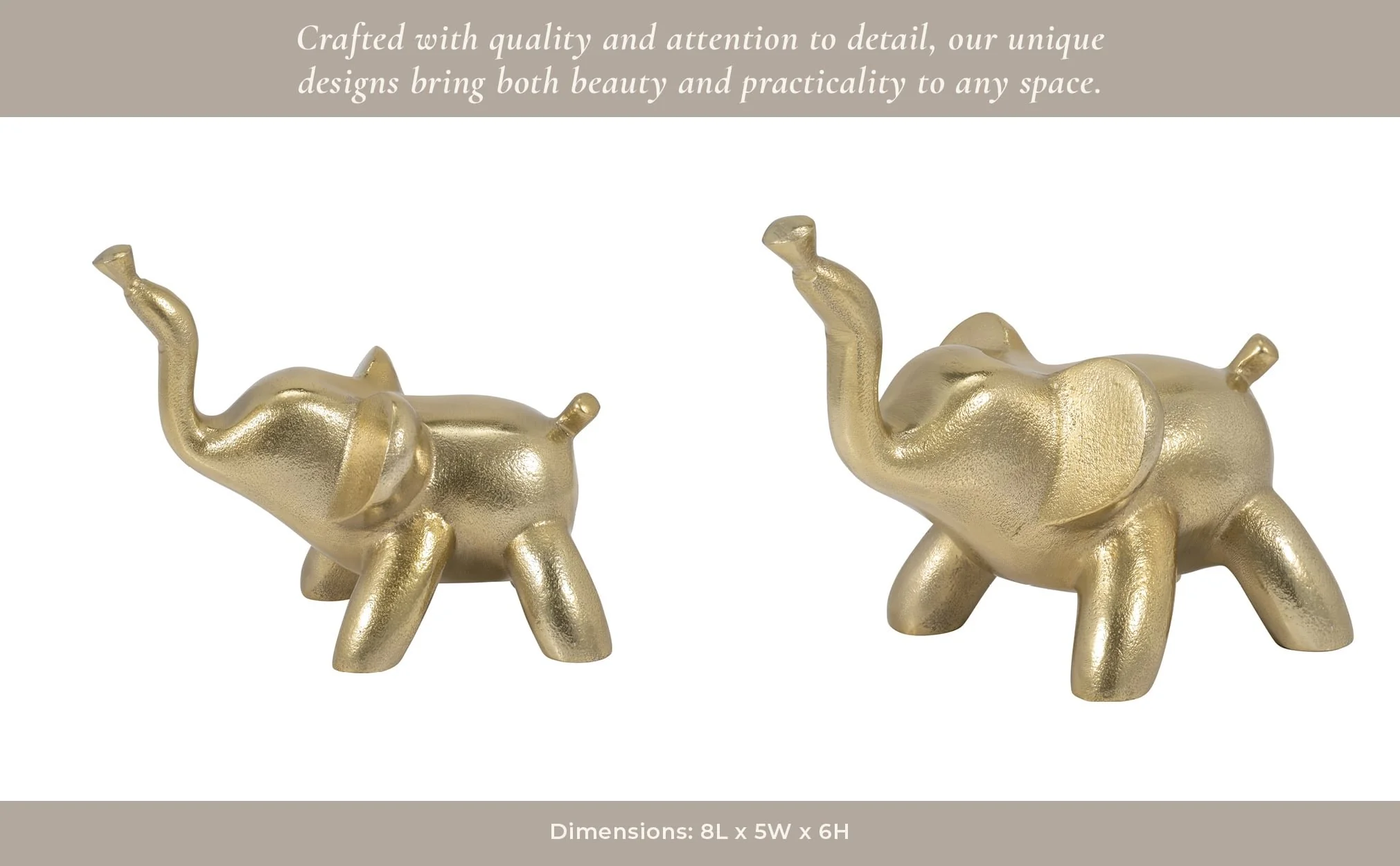 Metal, 6" Decorative Baloon Elephant. Gold - Image 12