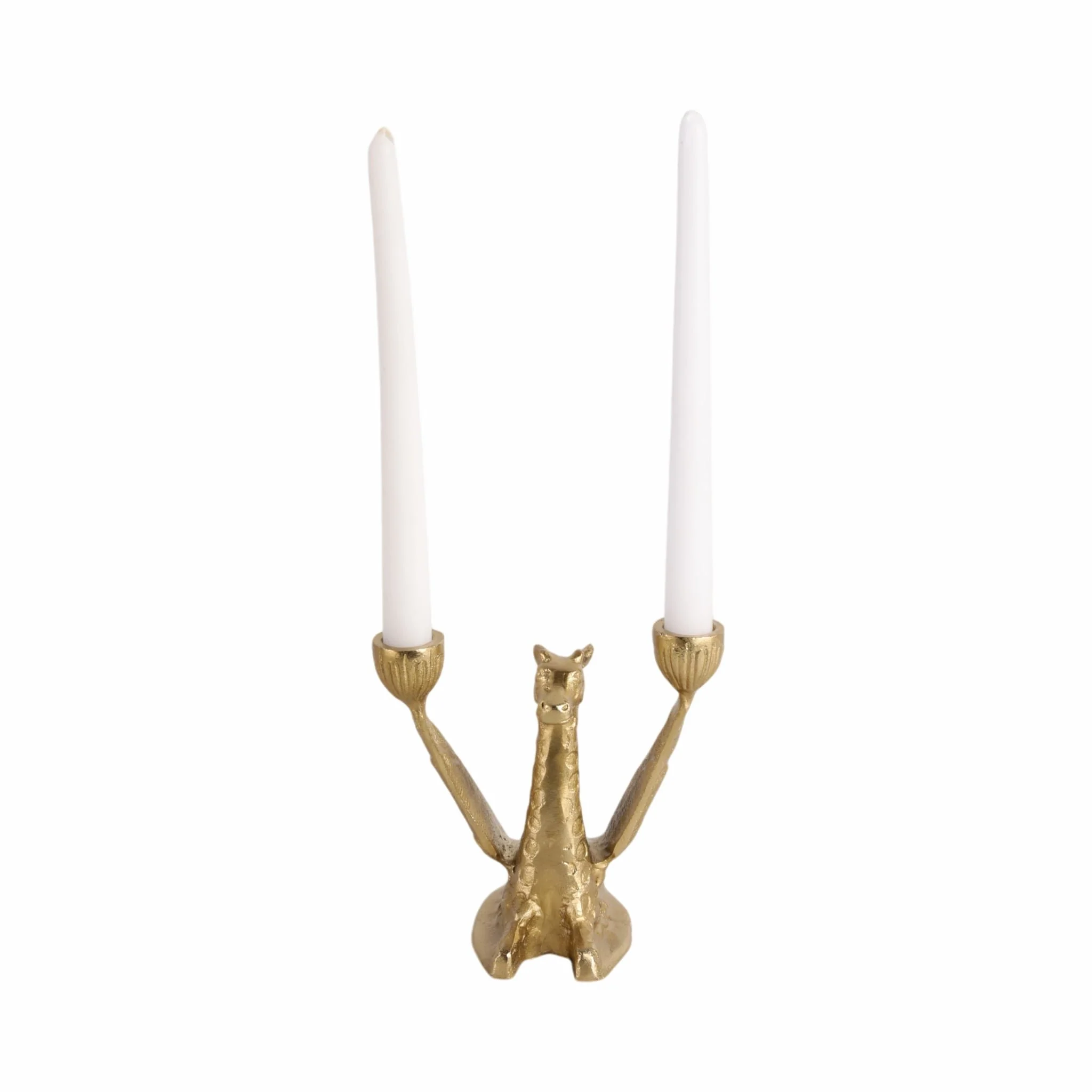 Metal, 6" Giraffe W/ Wings 2 Taper Candle Holder, - Image 2