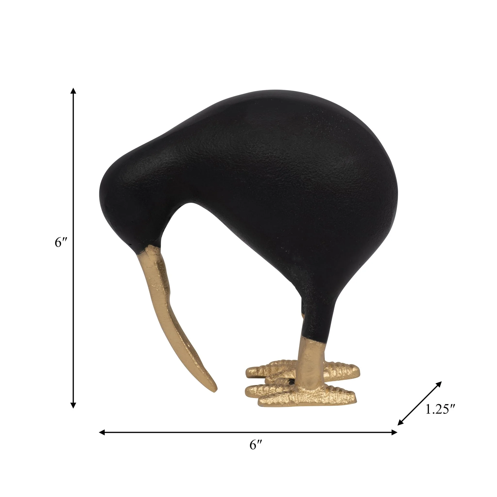 Metal, 6" Kiwi Child, Black/gold - Image 9