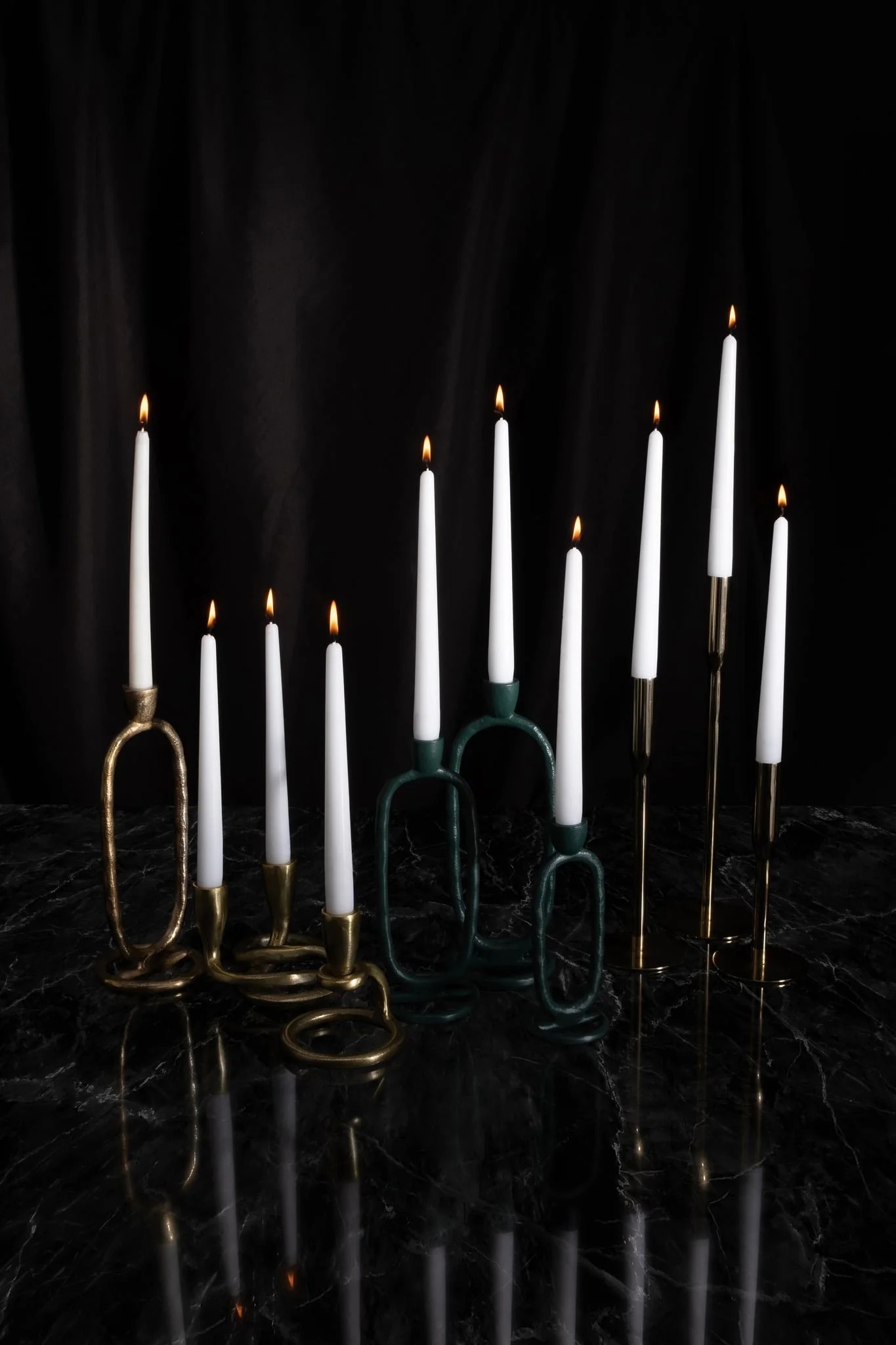 Metal, 6" Knotted 2-taper Candleholder, Gold - Image 9