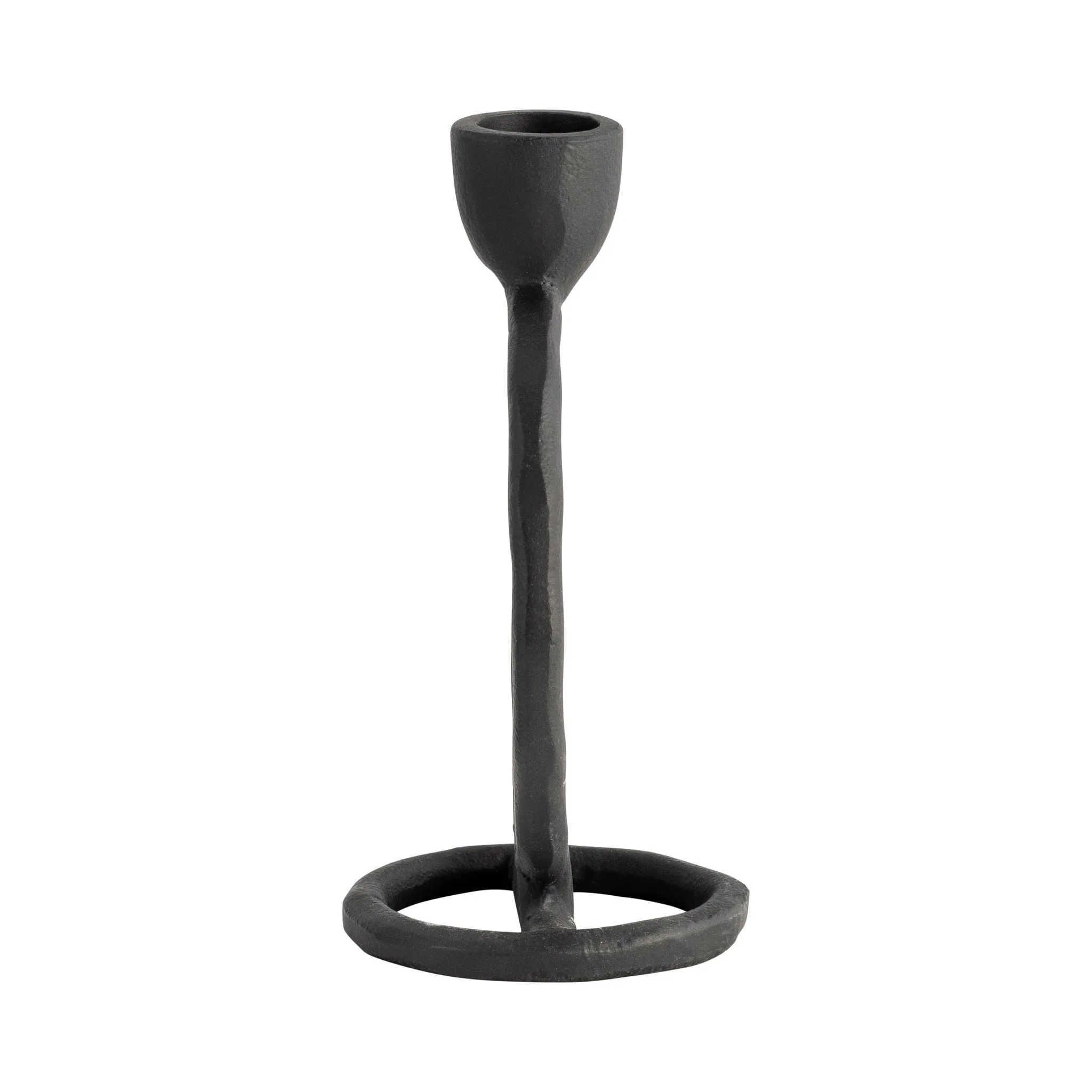 Metal, 6" Round Ring Taper Candleholder, Black - Image 3