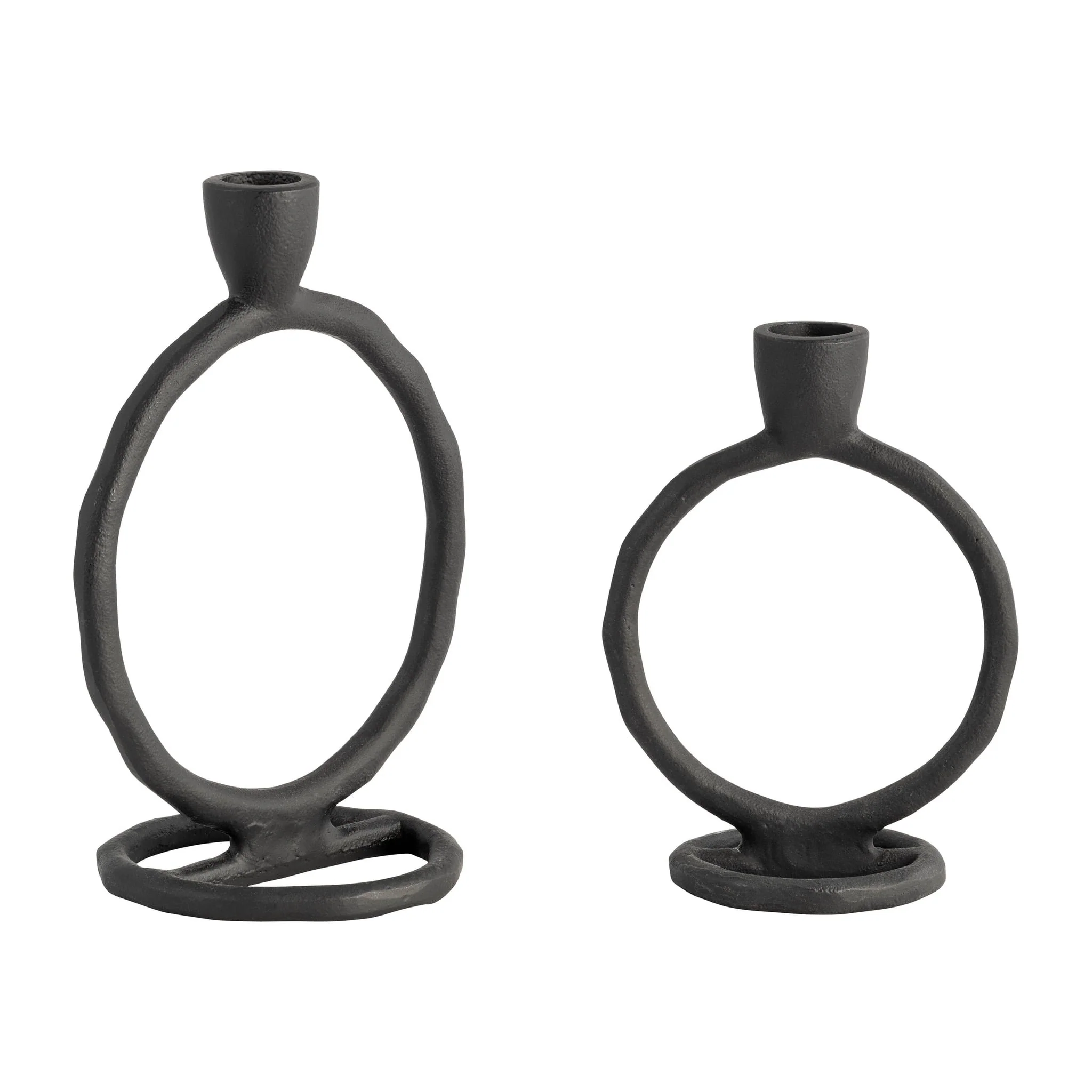 Metal, 6" Round Ring Taper Candleholder, Black - Image 8