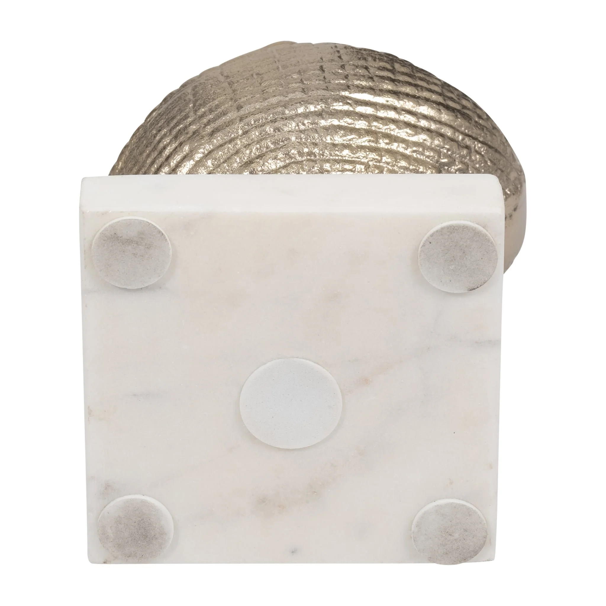 Metal, 7" Banded Shell On Marble Base, Champagne - Image 7