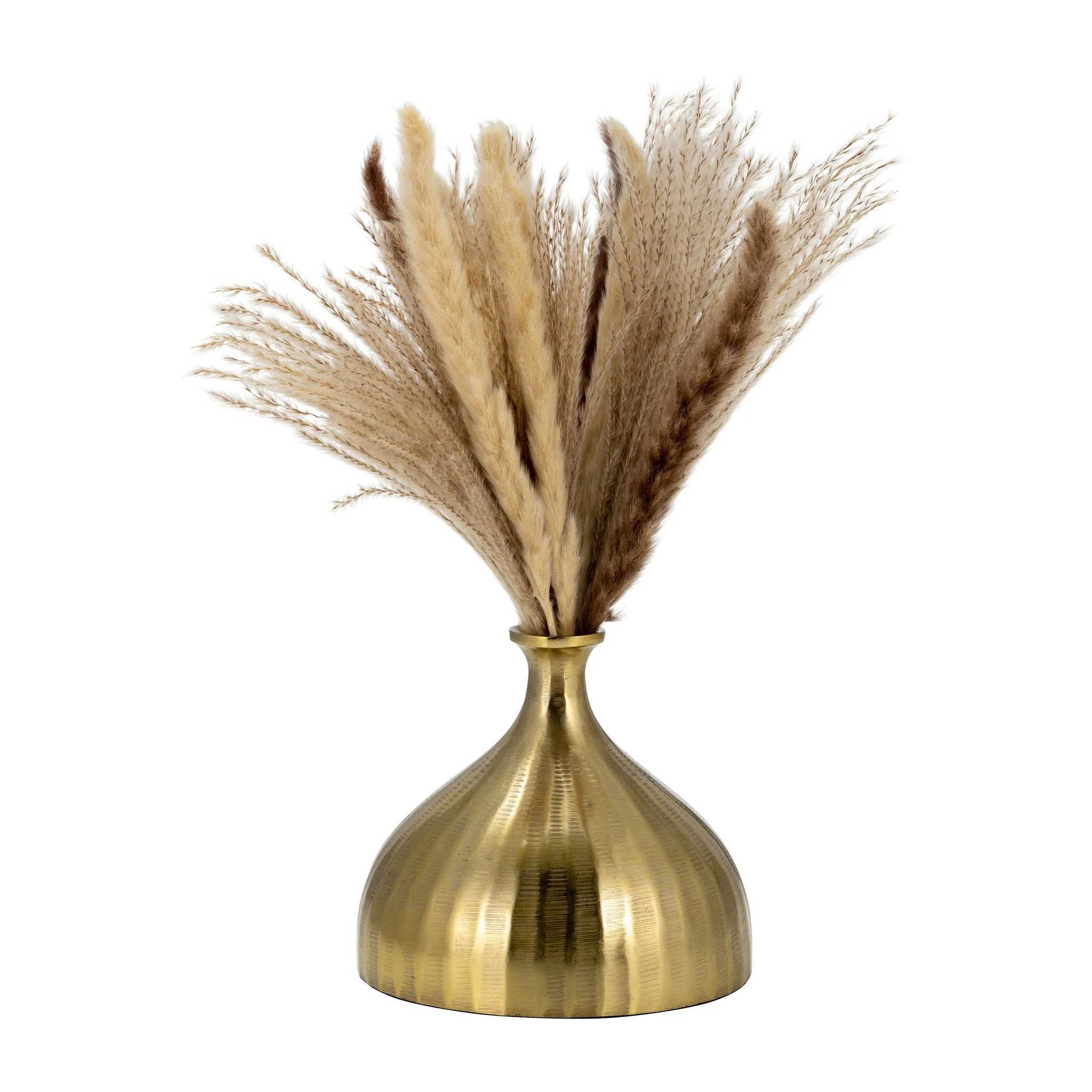 Metal, 7" Bulbous Vase,gold - Image 3