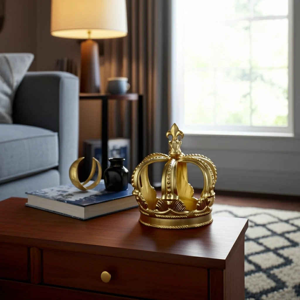 Metal, 7" Crown Decor, Gold - Image 11