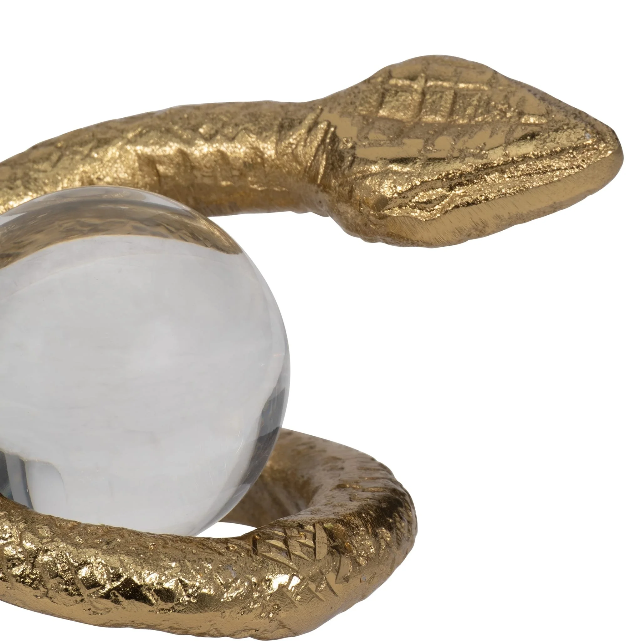 Metal, 7" Snake Coil W/ Acrylic Ball, Gold - Image 5