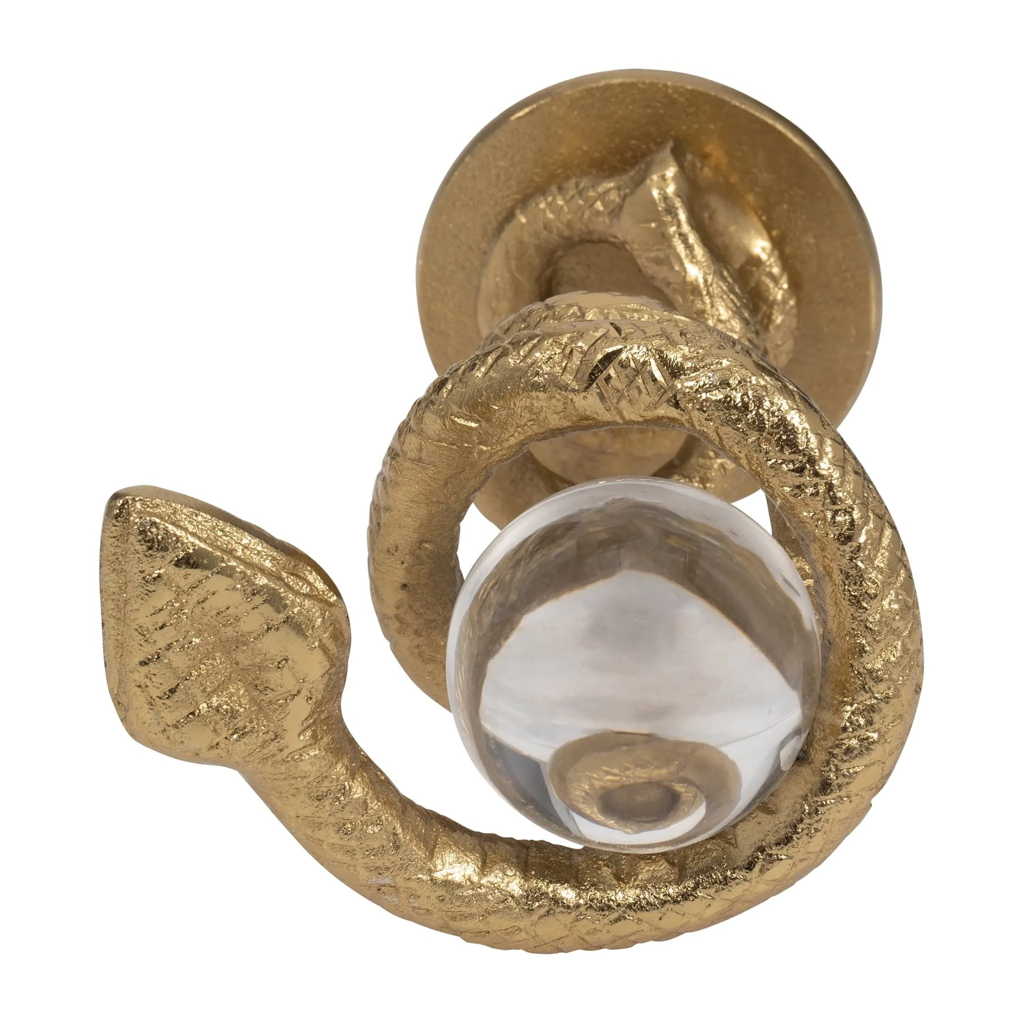 Metal, 7" Snake Coil W/ Acrylic Ball, Gold - Image 6