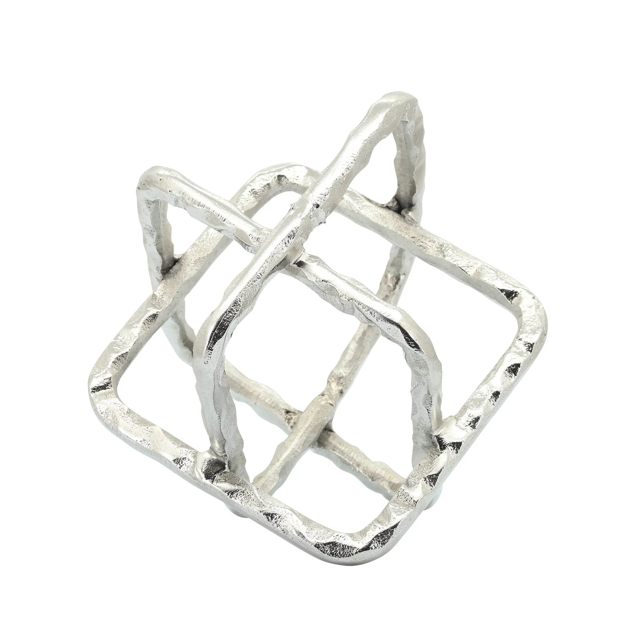 Metal 7" Square Orbs, Silver - Image 2