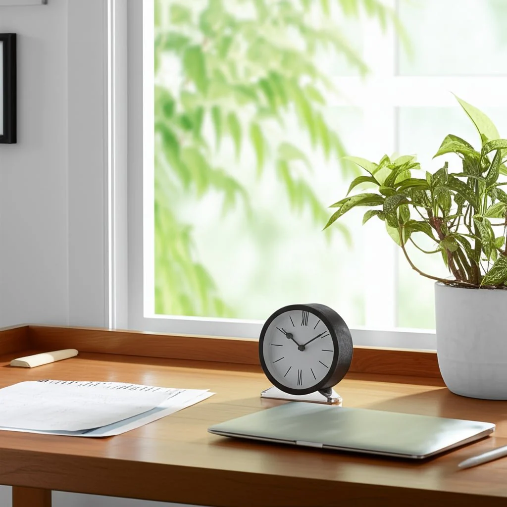 Metal,7"h,candid Table Clock,white/black - Image 12