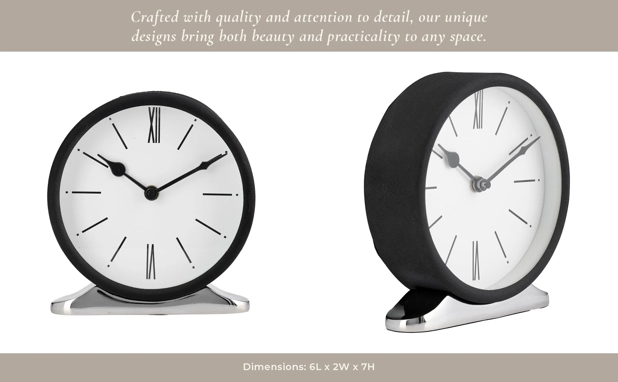 Metal,7"h,candid Table Clock,white/black - Image 14