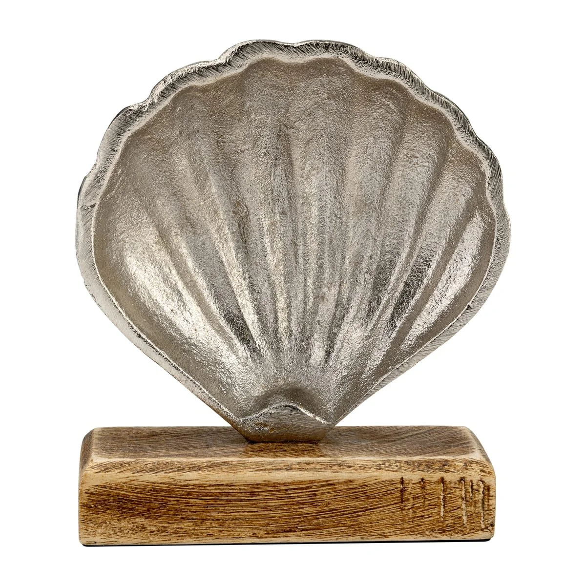 Metal, 7"h Shell W/ Base, Silver - Image 4