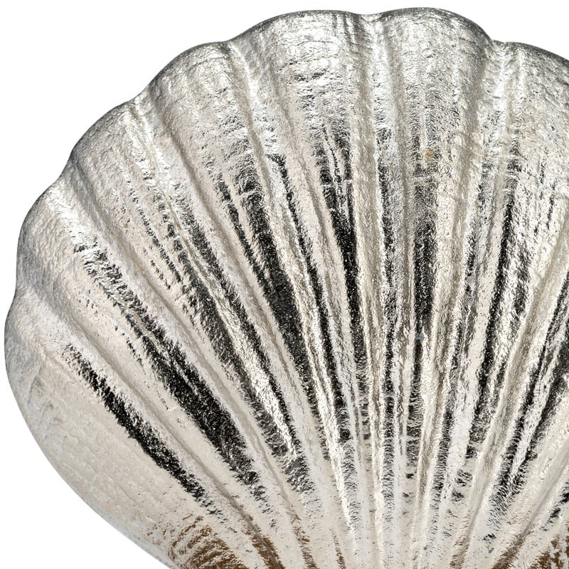Metal, 7"h Shell W/ Base, Silver - Image 5