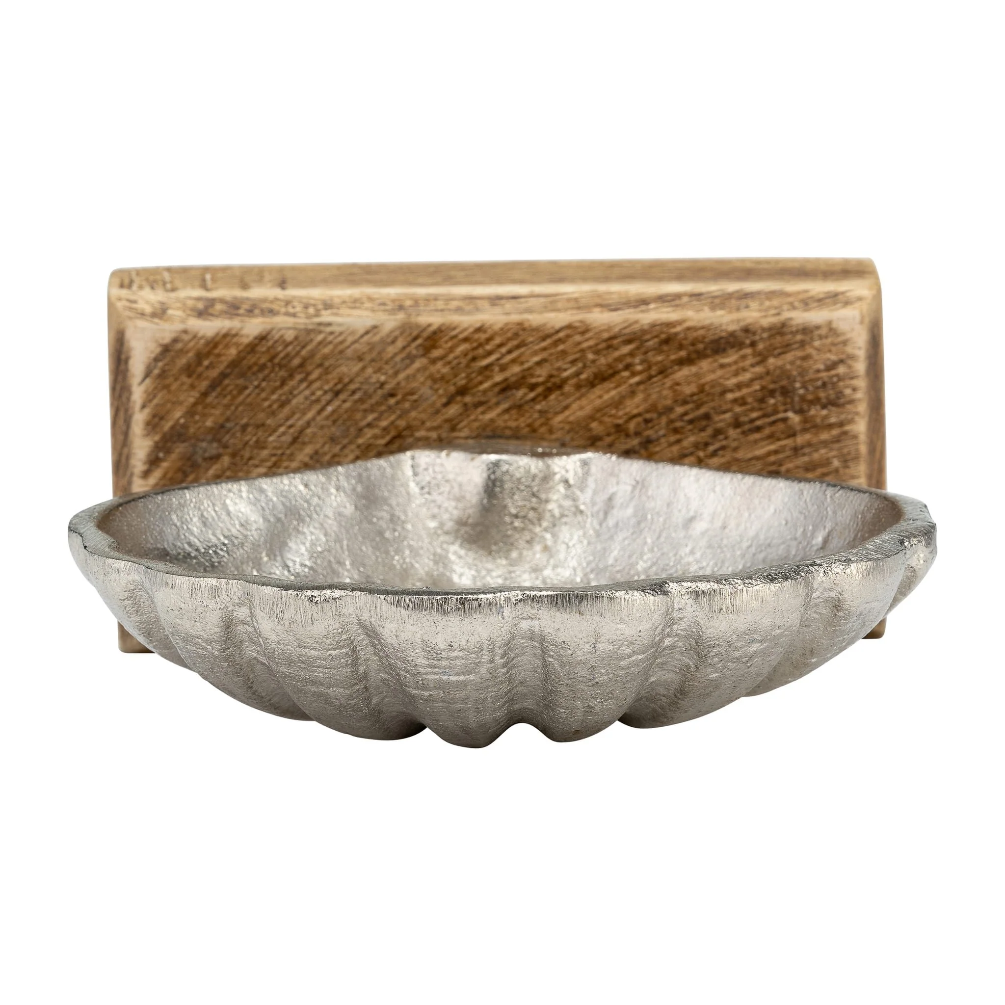 Metal, 7"h Shell W/ Base, Silver - Image 6