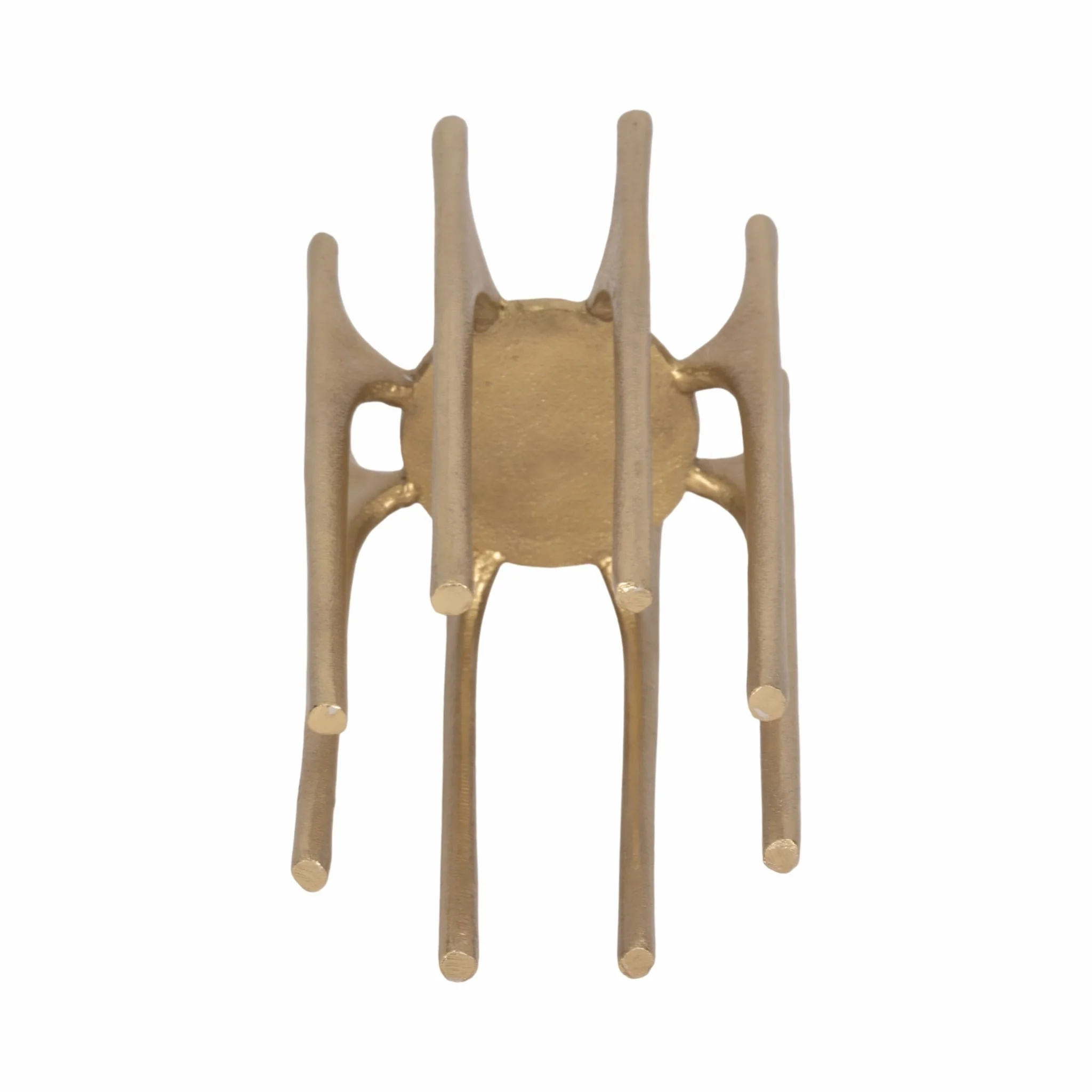Metal, 8" Candleholder With Spike Legs, Gold - Image 6