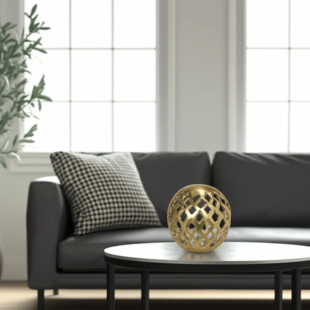Metal, 8" Cut-out Orb, Gold - Image 12