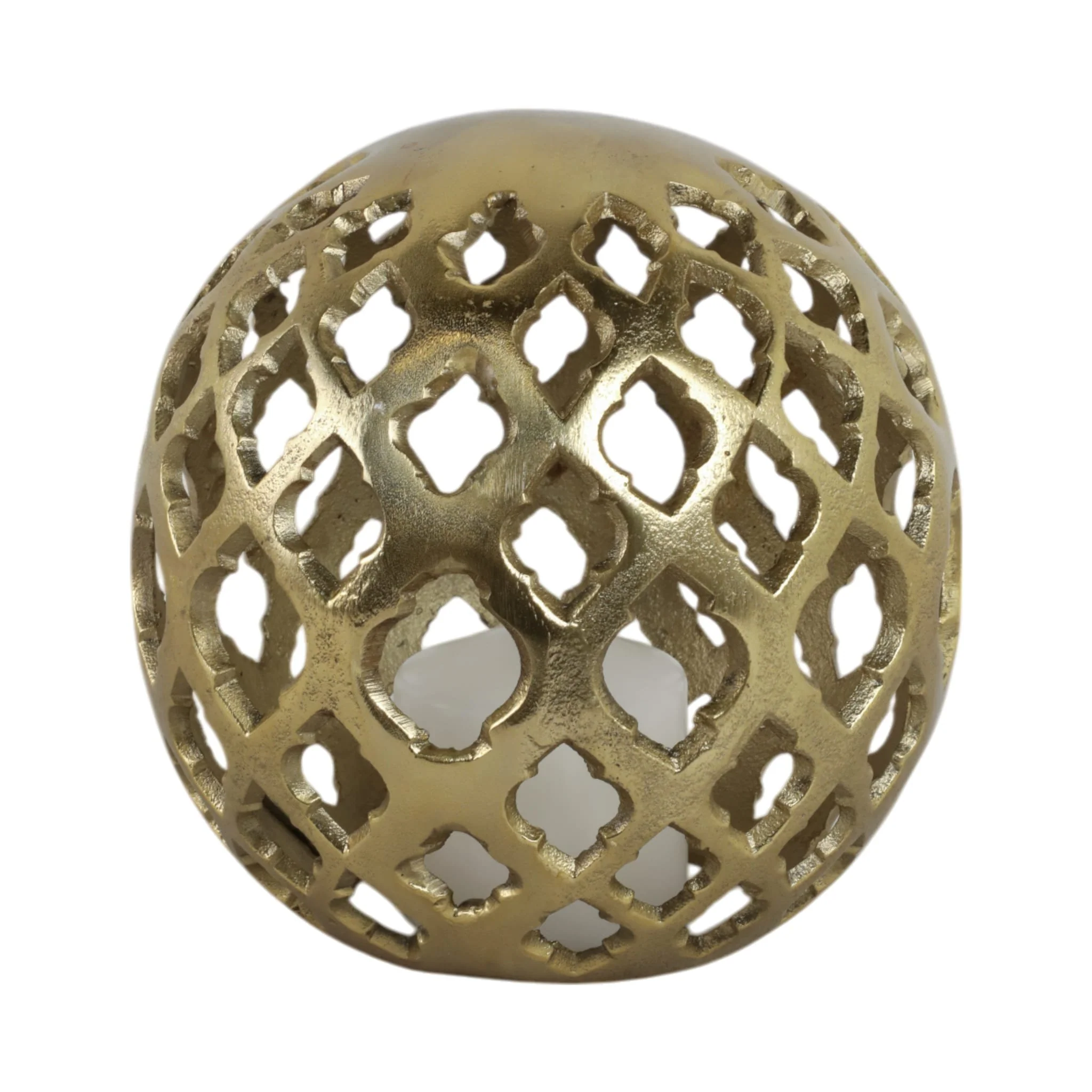 Metal, 8" Cut-out Orb, Gold - Image 2