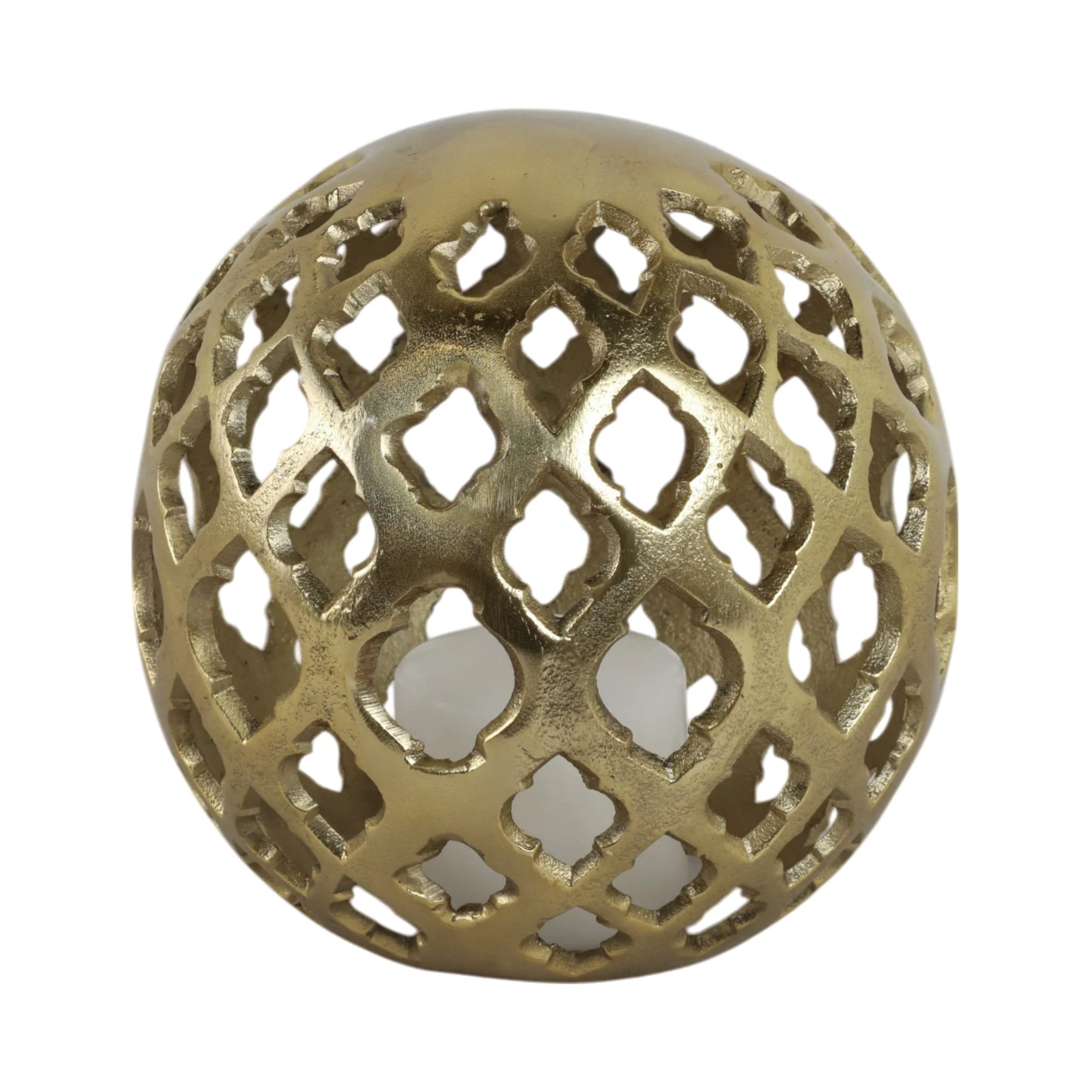 Metal, 8" Cut-out Orb, Gold - Image 3