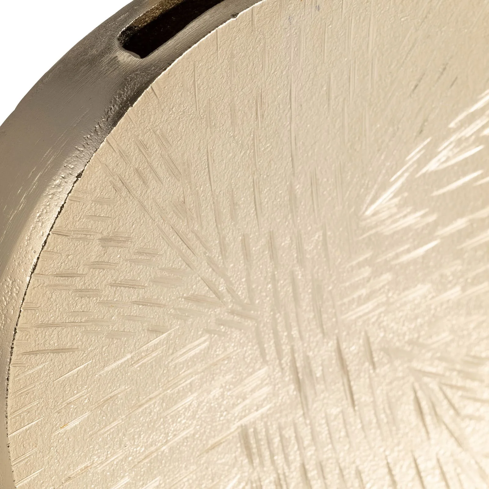 Metal, 8" Etched Oval Vase, Champagne - Image 5