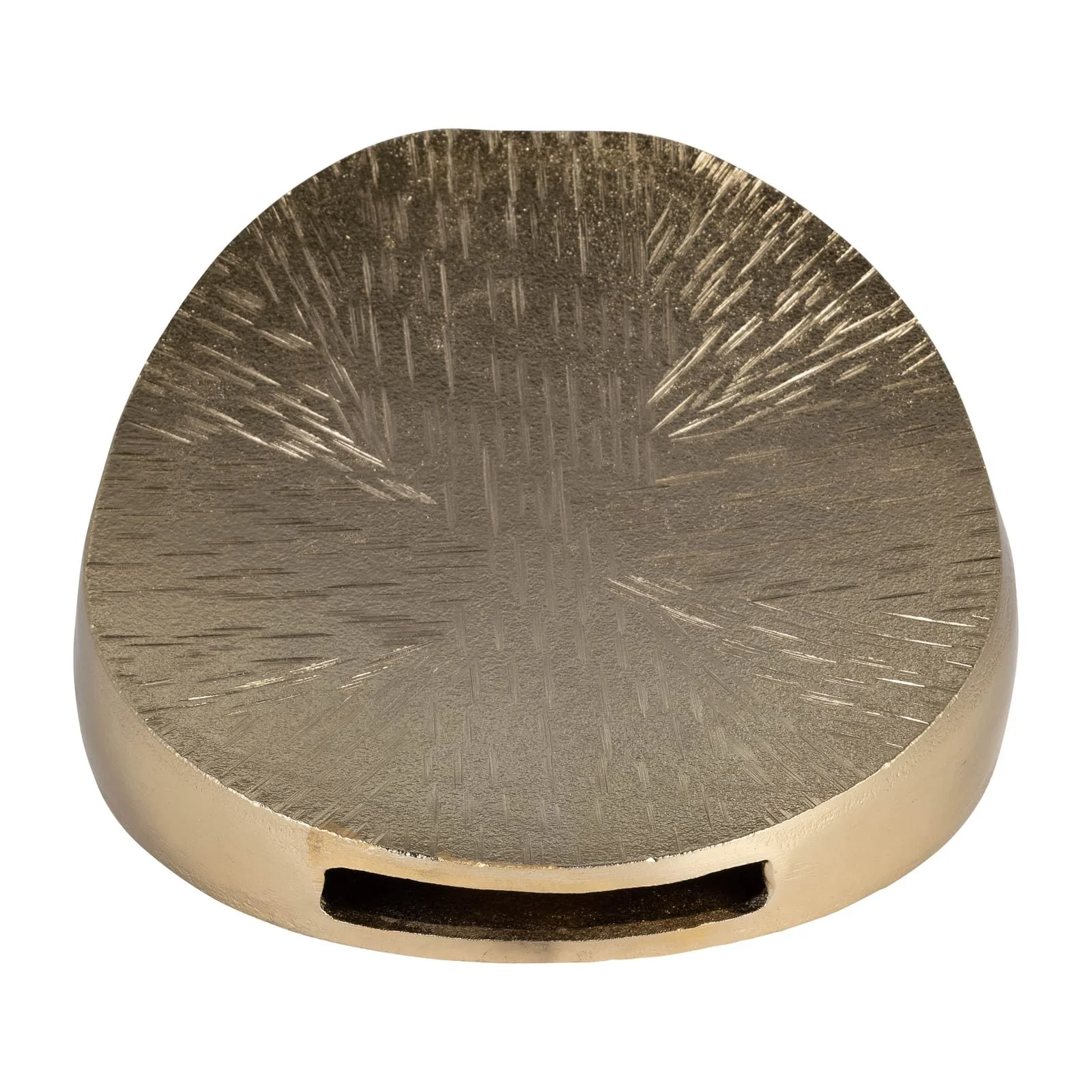 Metal, 8" Etched Oval Vase, Champagne - Image 6