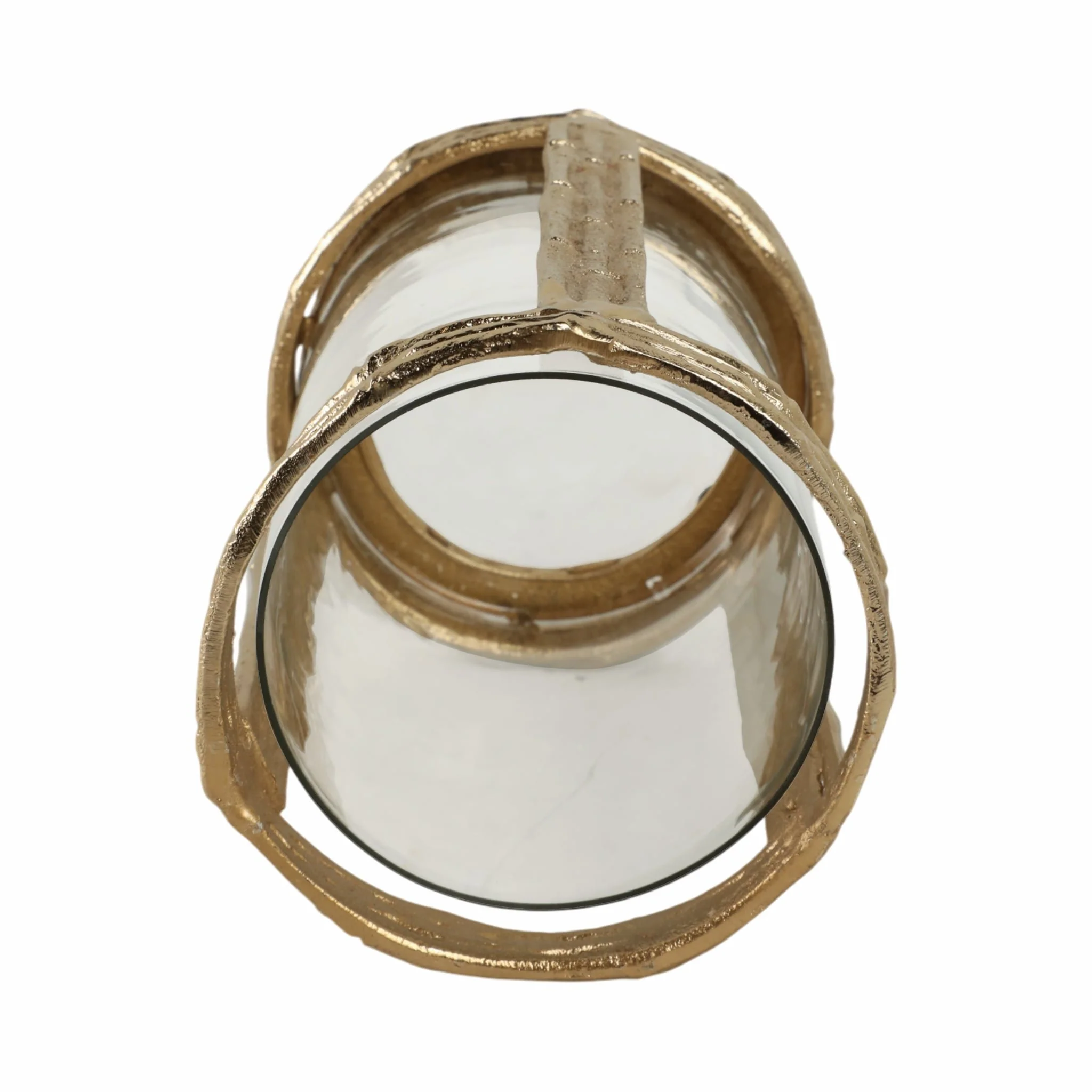 Metal, 8" Hurricane W Glass, Gold - Image 7