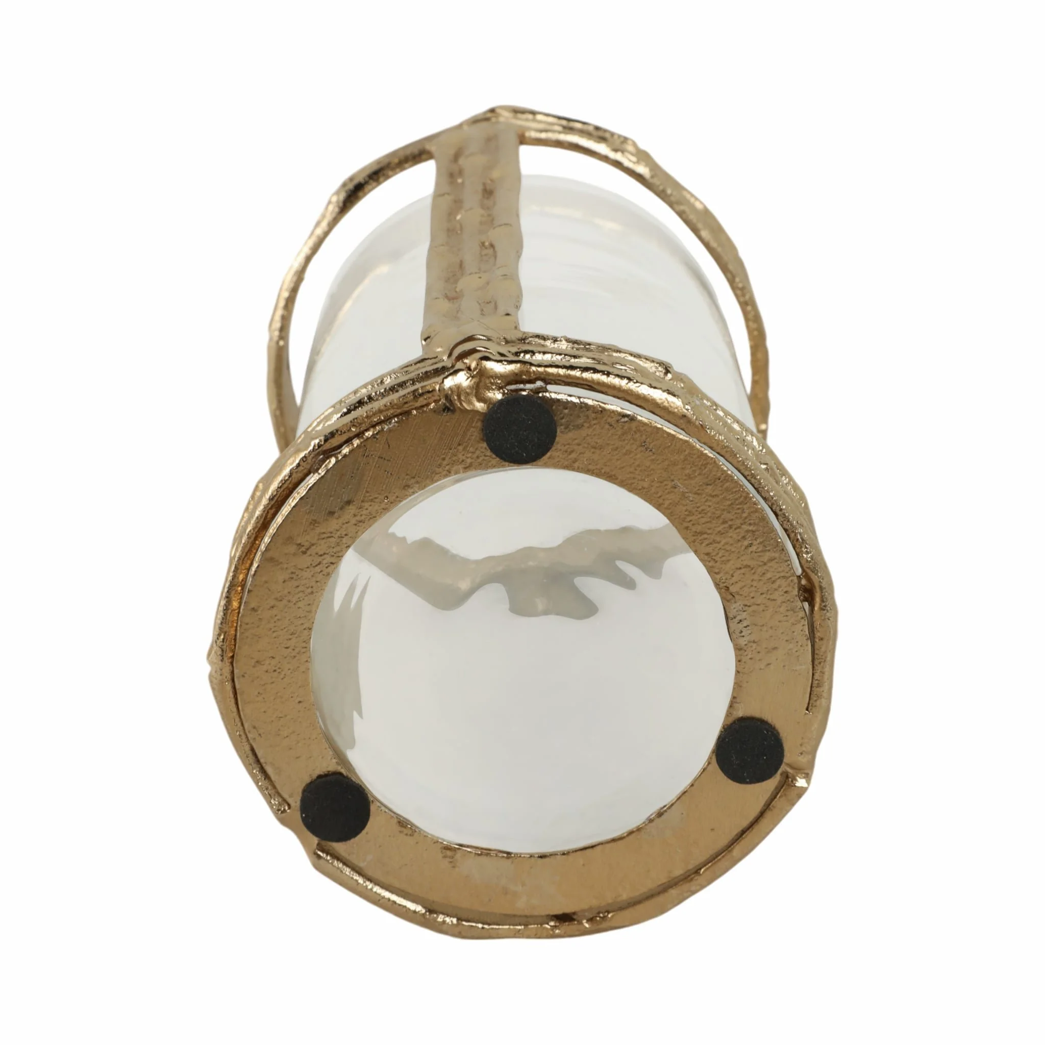 Metal, 8" Hurricane W Glass, Gold - Image 8