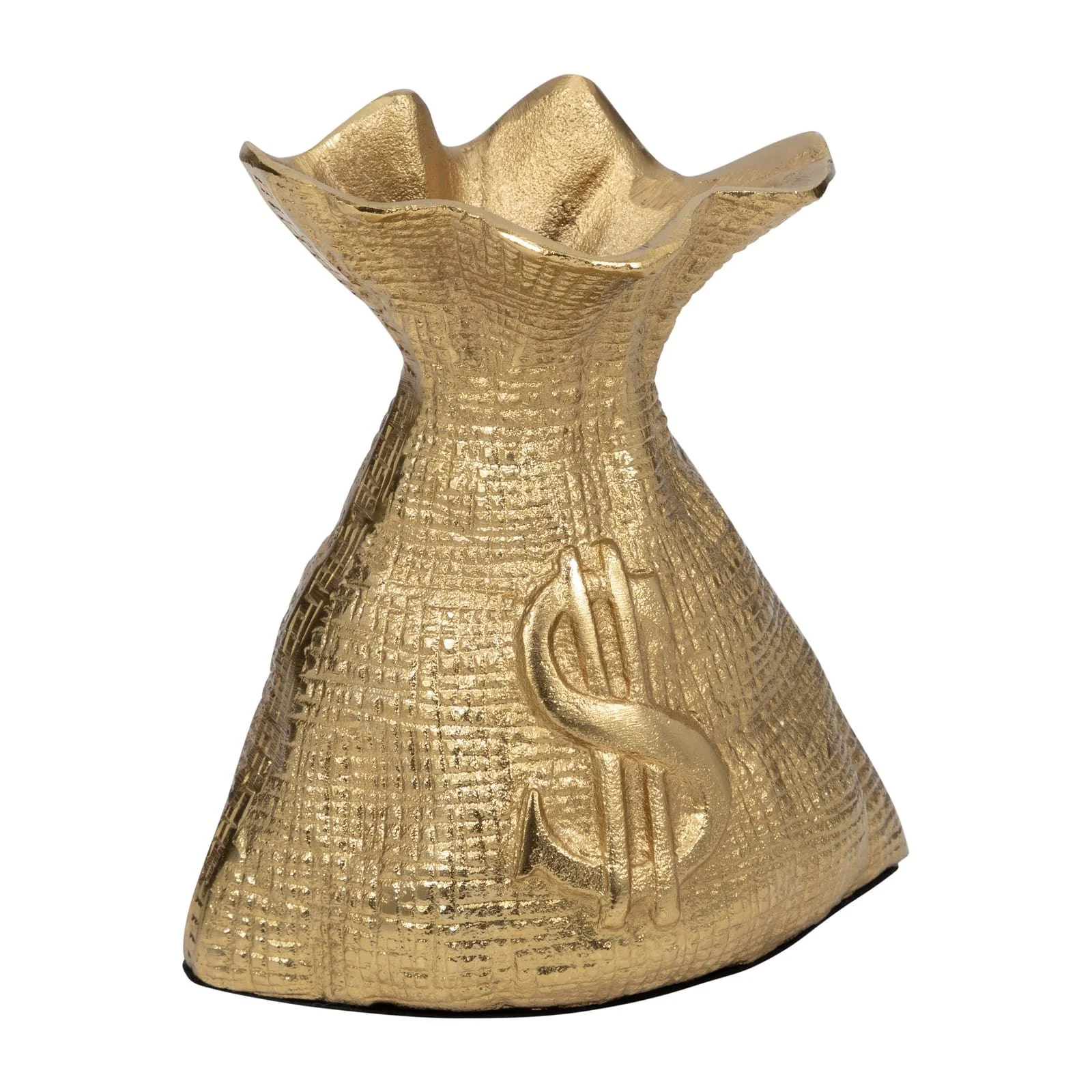 Metal, 8" Money Bag, Gold - Image 3