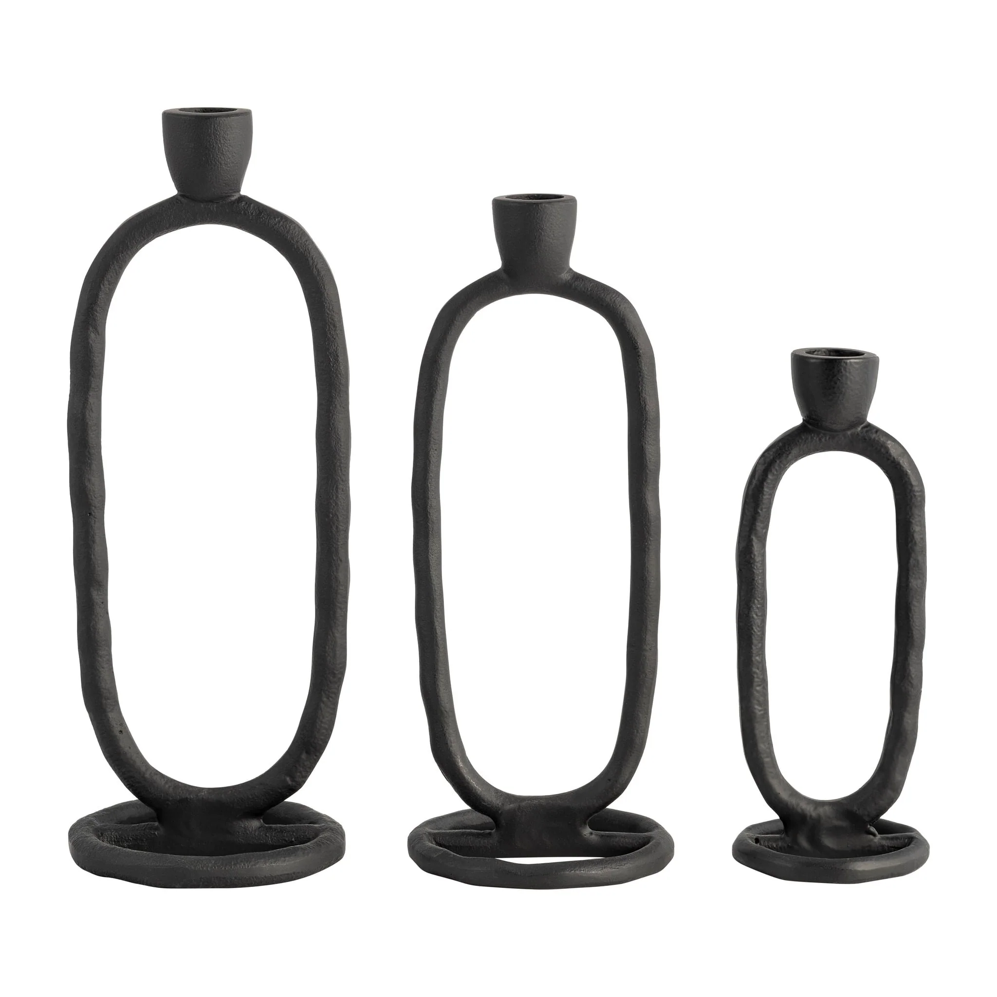 Metal, 8" Open Oval Taper Candleholder, Black - Image 5
