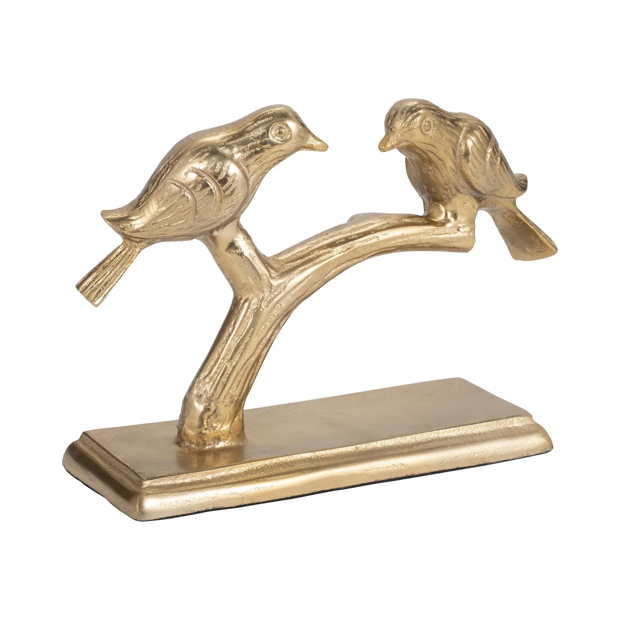 Metal, 8" Perched Birds, Gold - Image 2