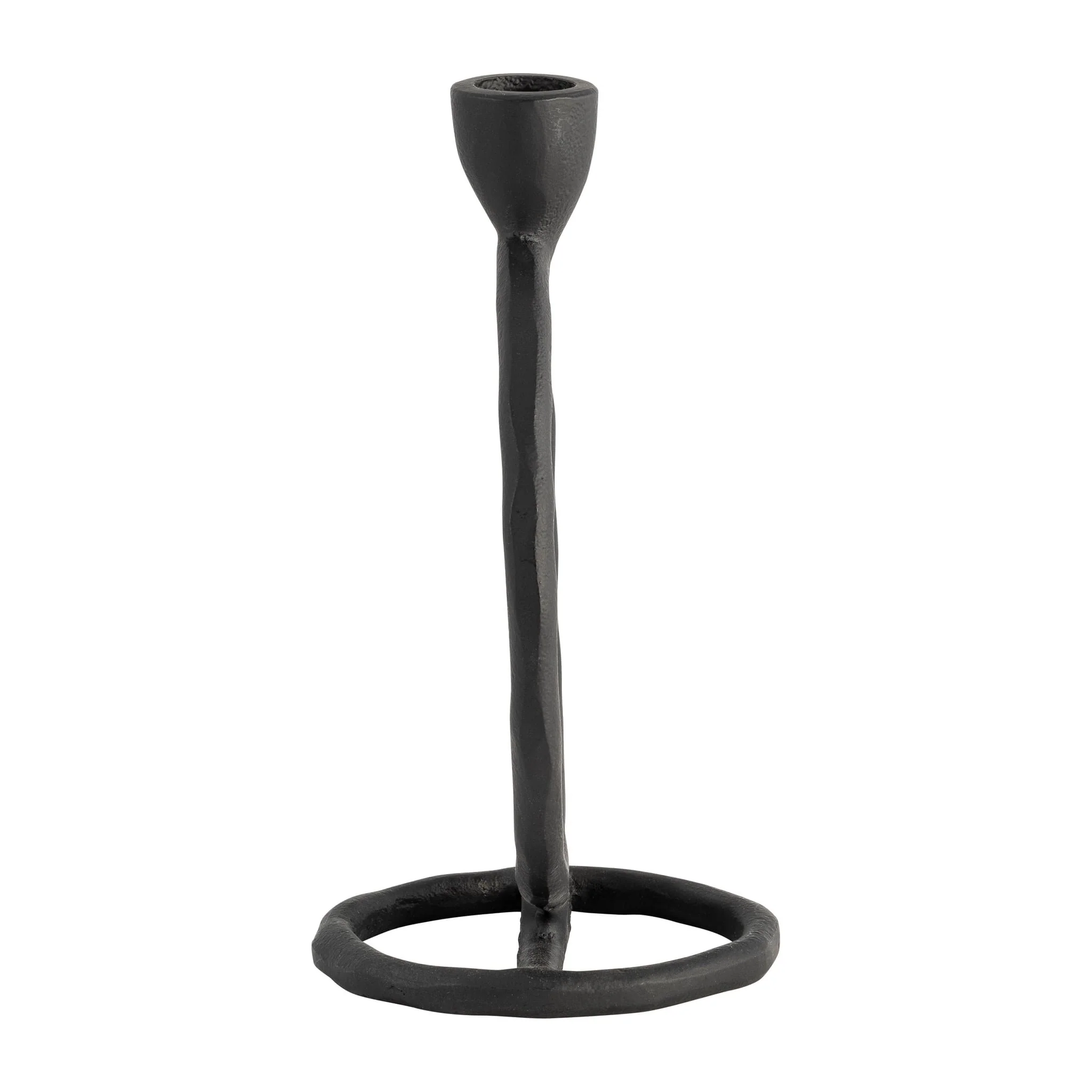 Metal, 8" Round Ring Taper Candleholder, Black - Image 3